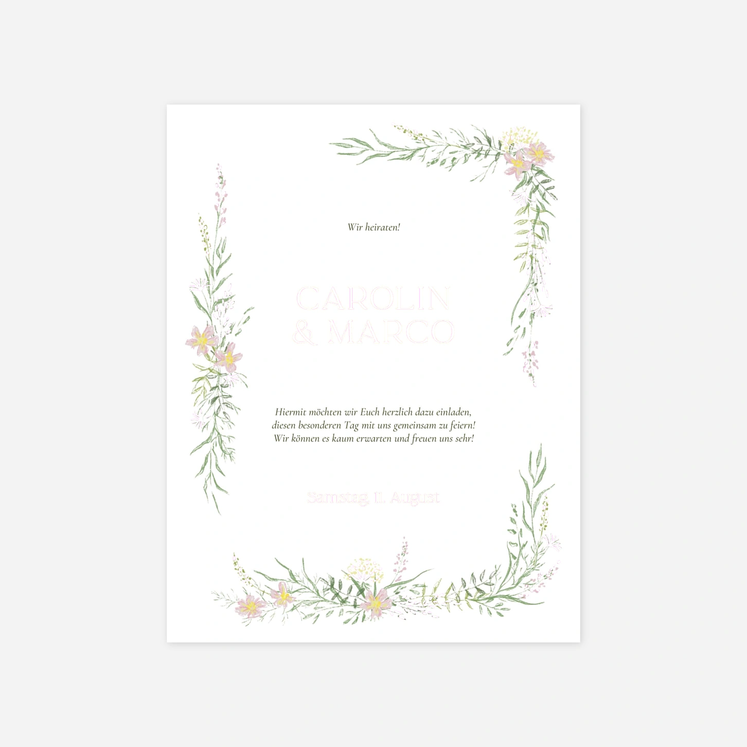 Hochzeitseinladung Élégance végétale