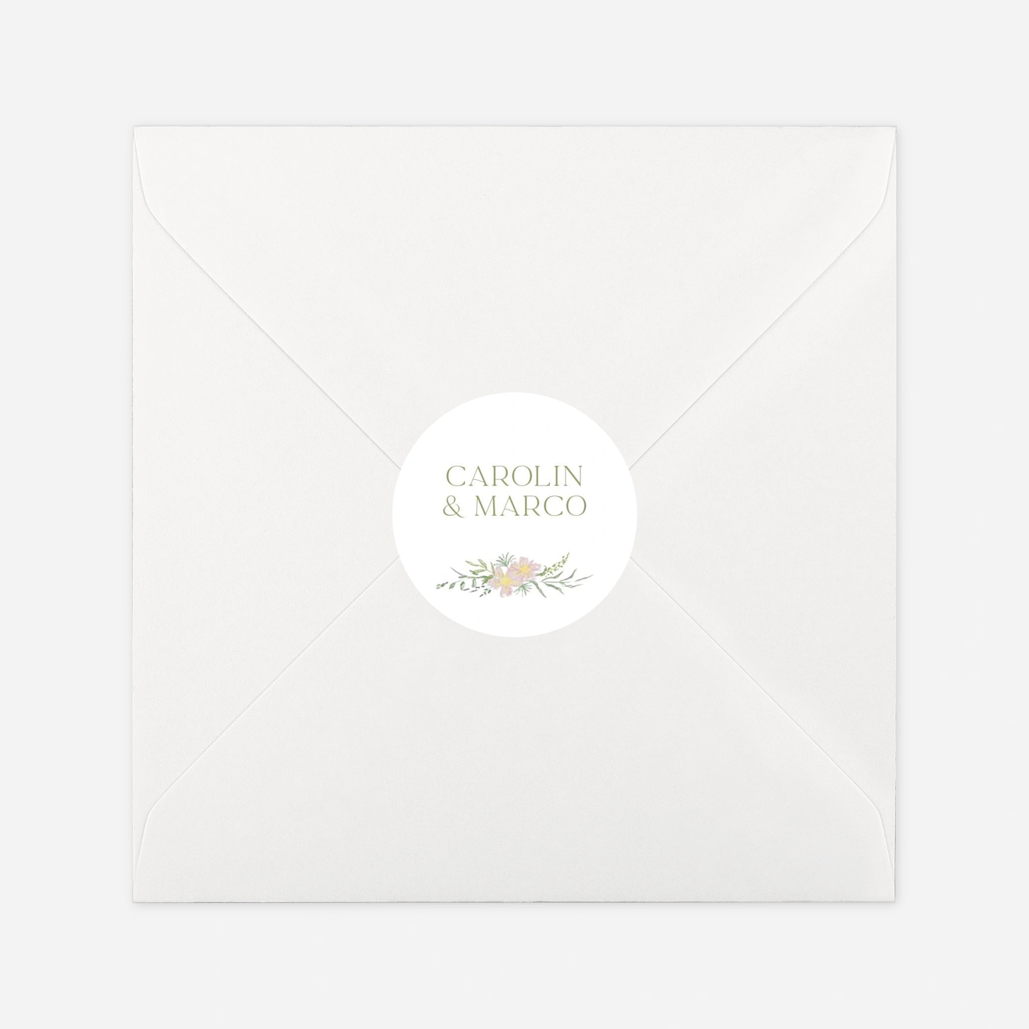 Geschenkaufkleber Hochzeit Élégance végétale