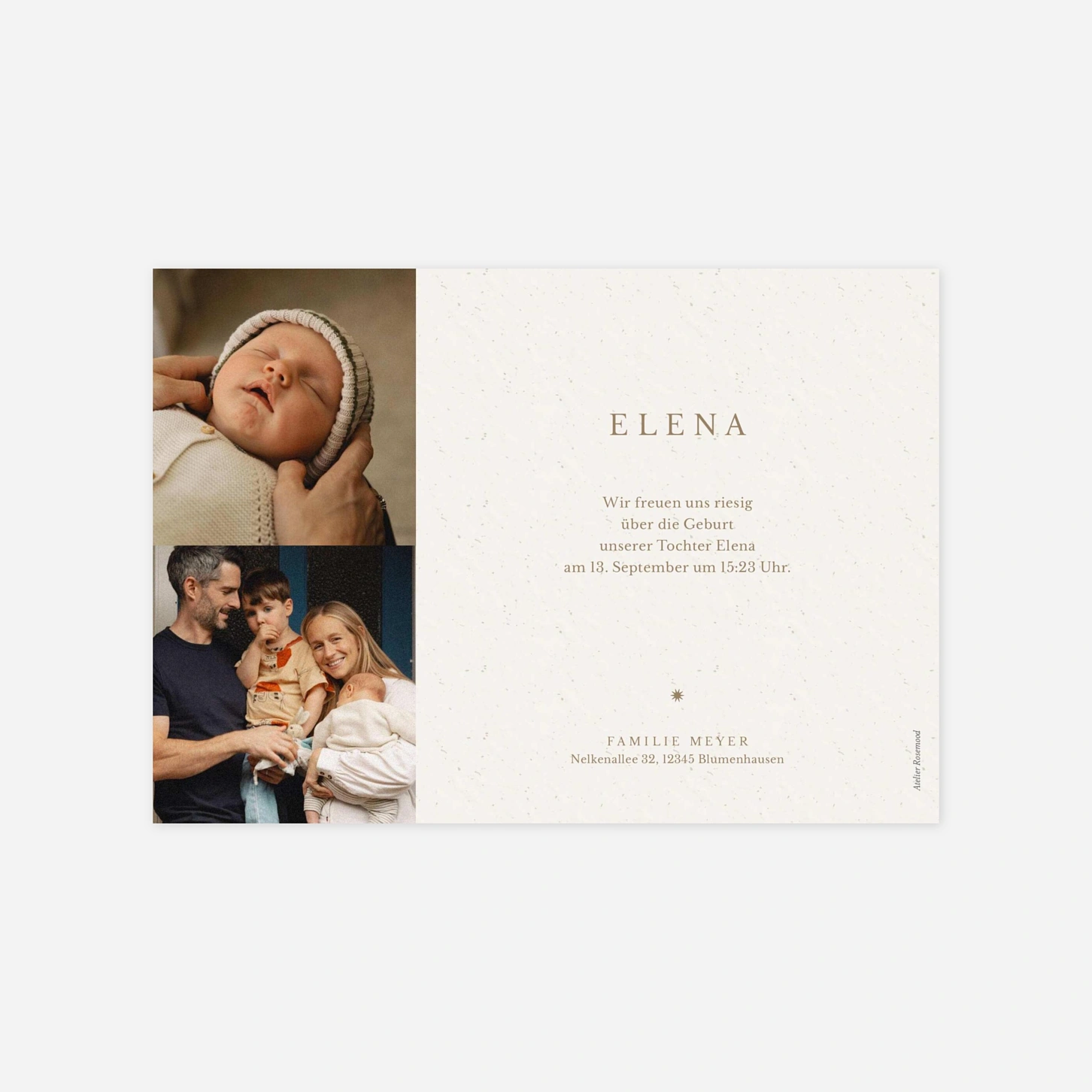 Geburtskarte Ein neues Kapitel