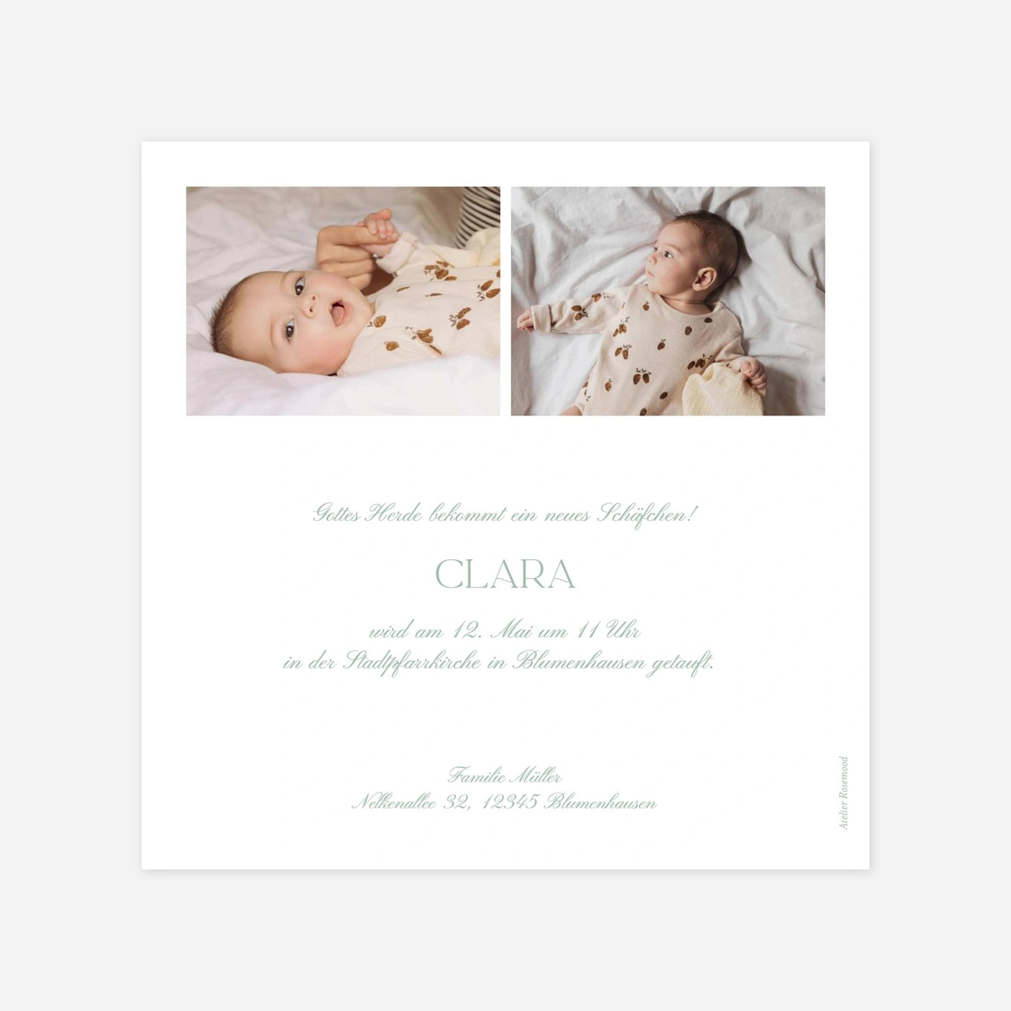 Taufeinladung Elegant Shell