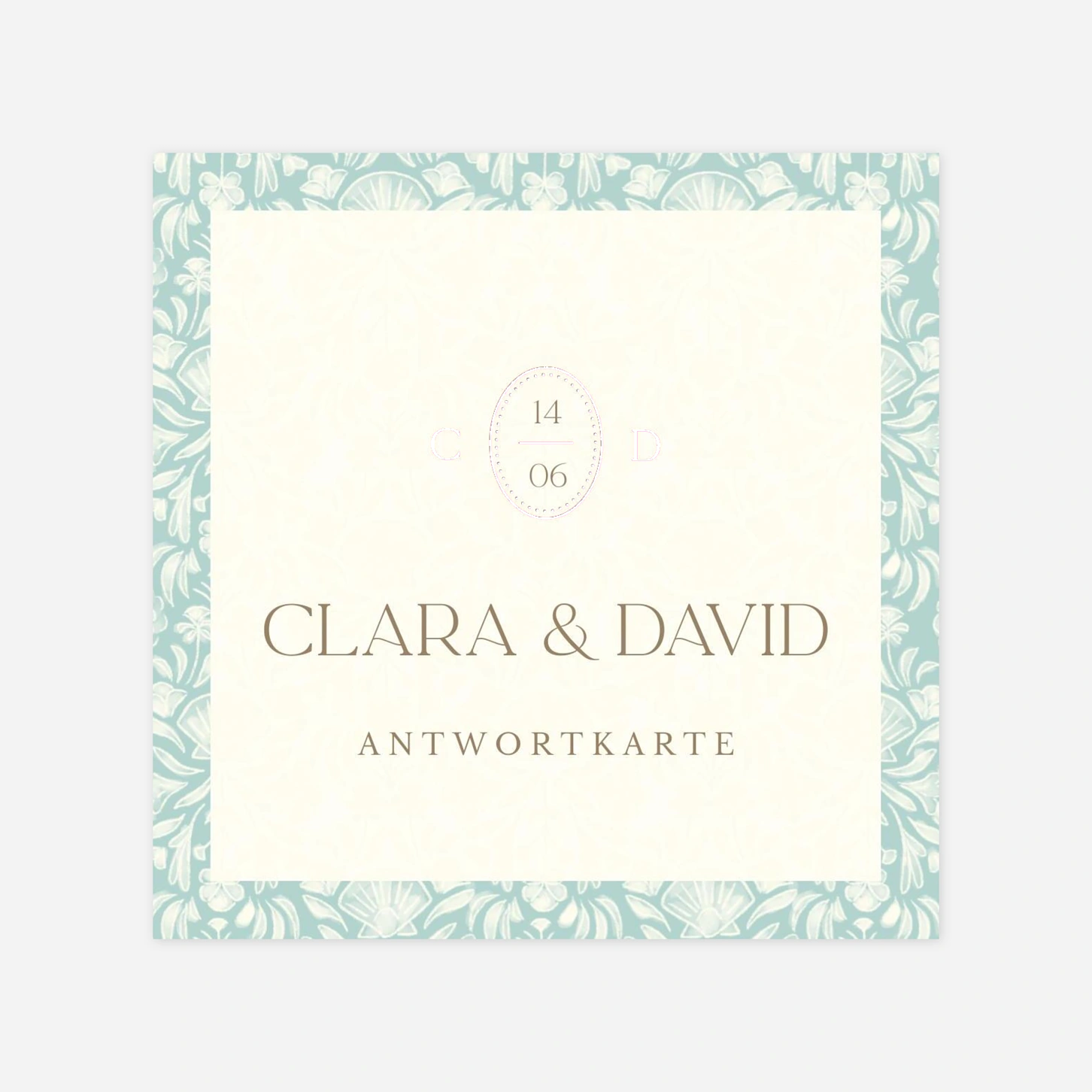 Antwortkarte Hochzeit Elegant Shell