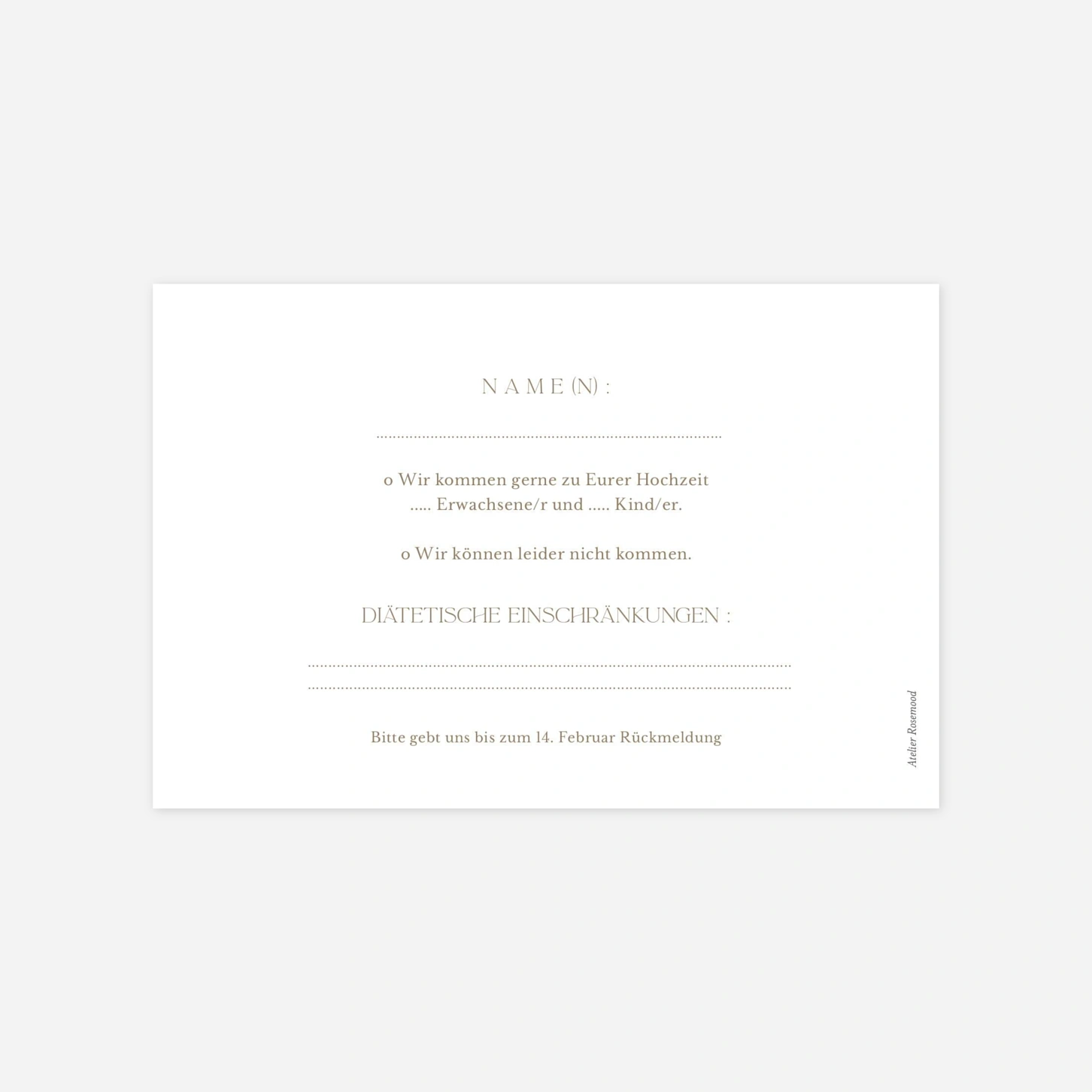 Antwortkarte Hochzeit Elegant Shell