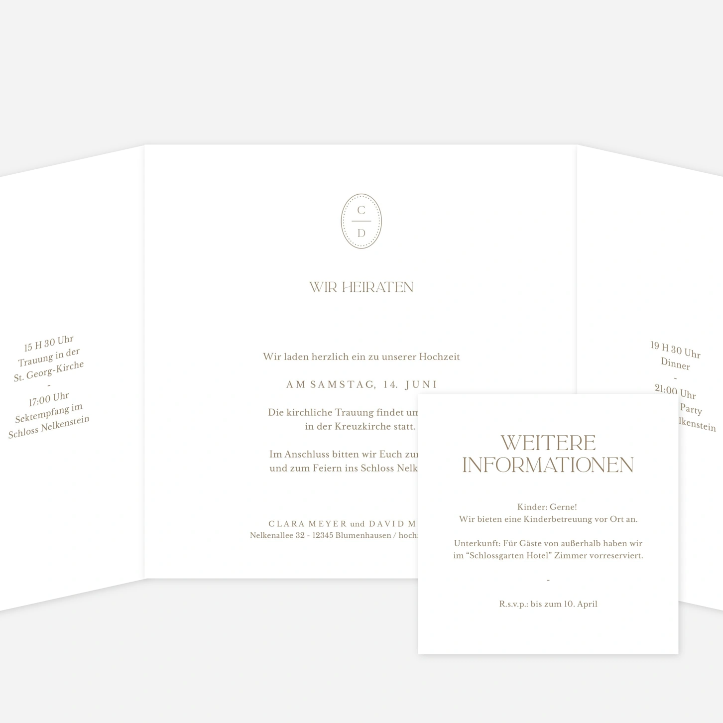 Hochzeitseinladung Elegant Shell