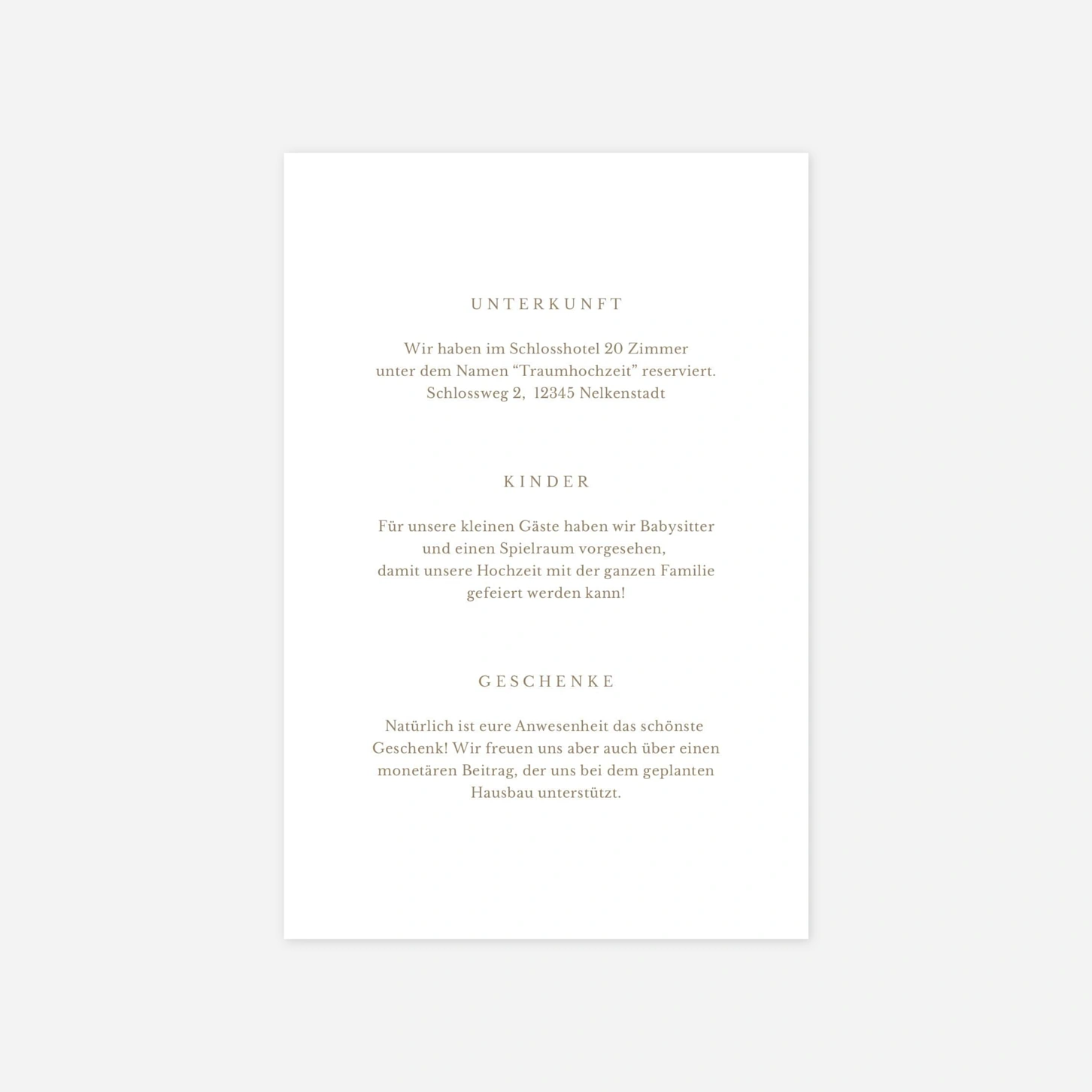 Hochzeit Mini-Einladungskarte Elegant Shell
