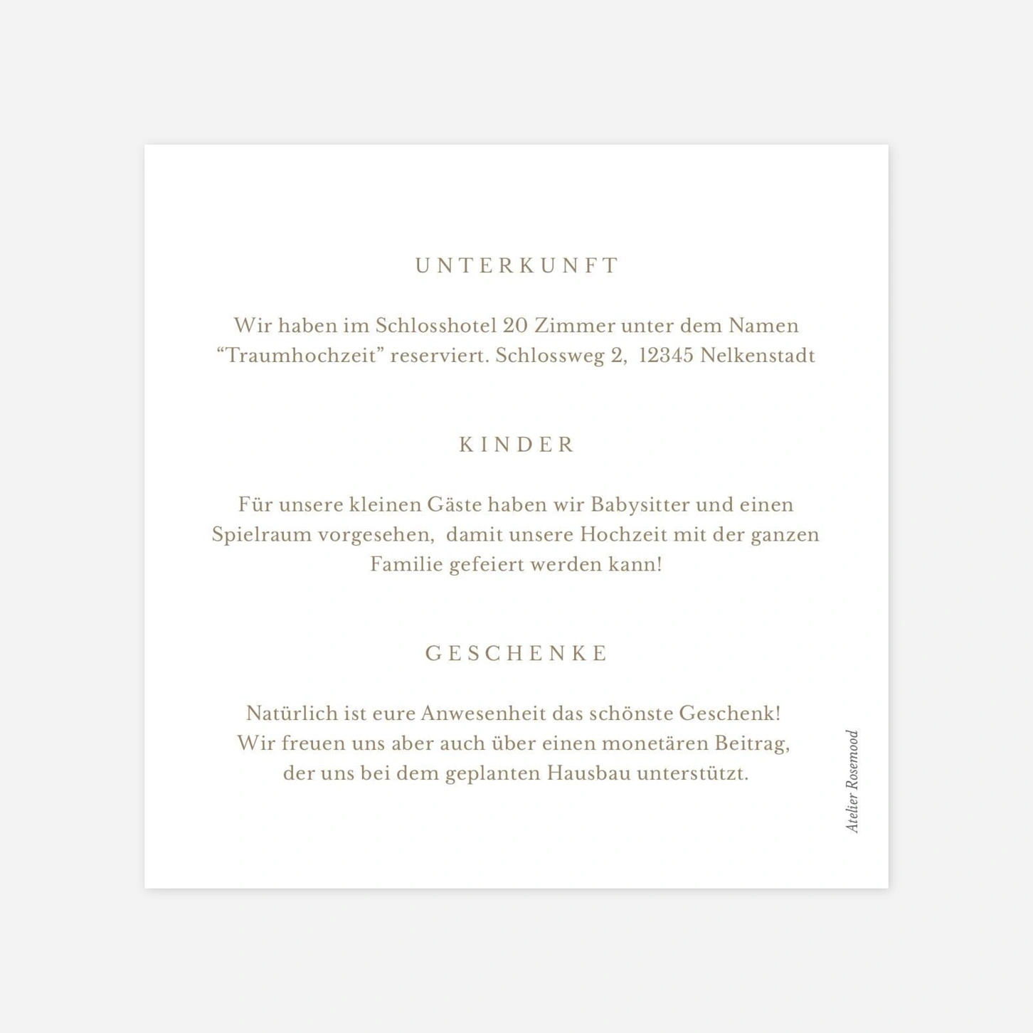 Hochzeit Mini-Einladungskarte Elegant Shell