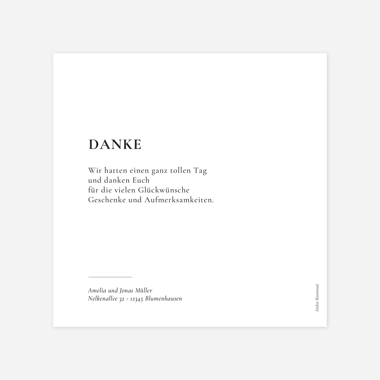 Dankeskarte Hochzeit Essenziell