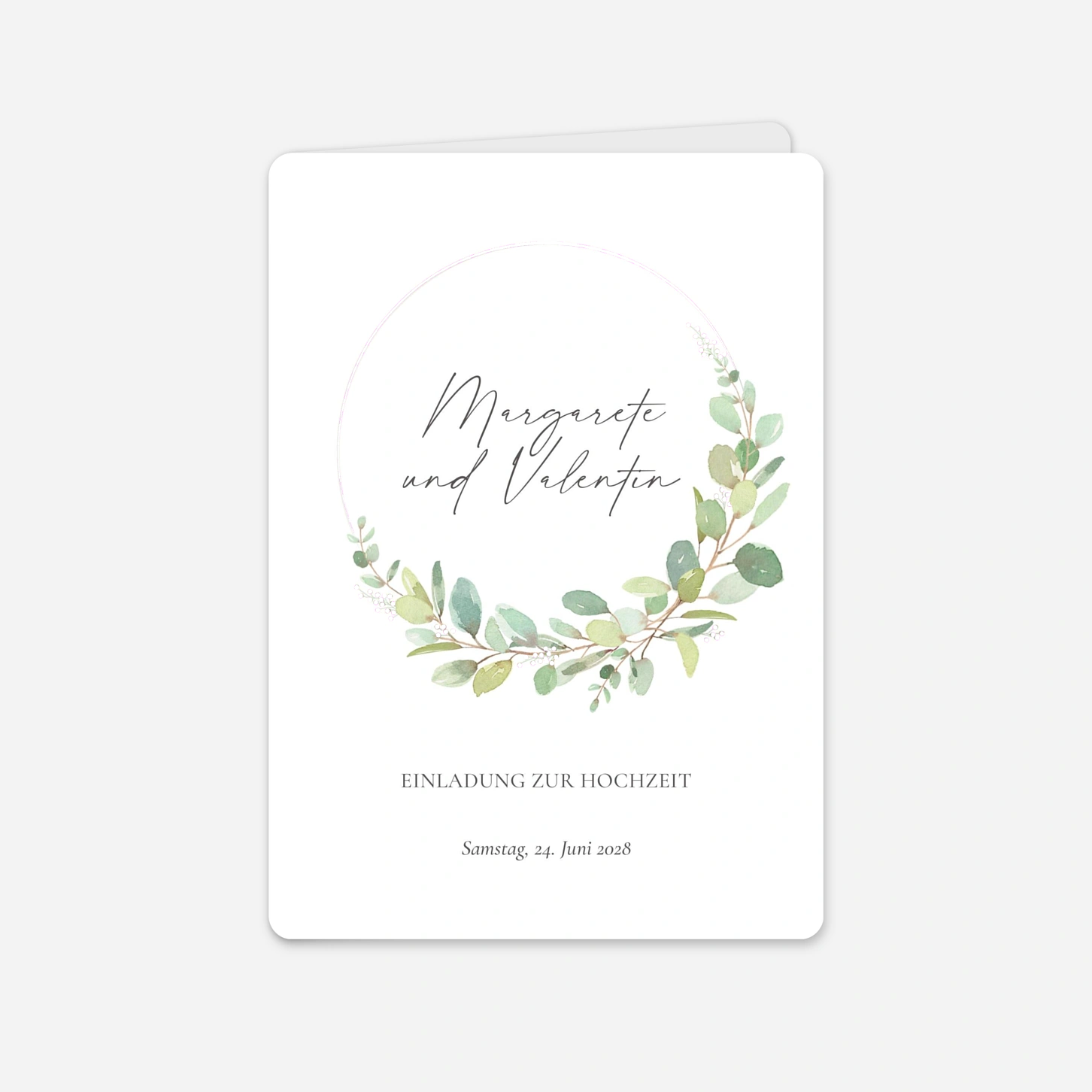 Hochzeitseinladung Eukalyptus Aquarell