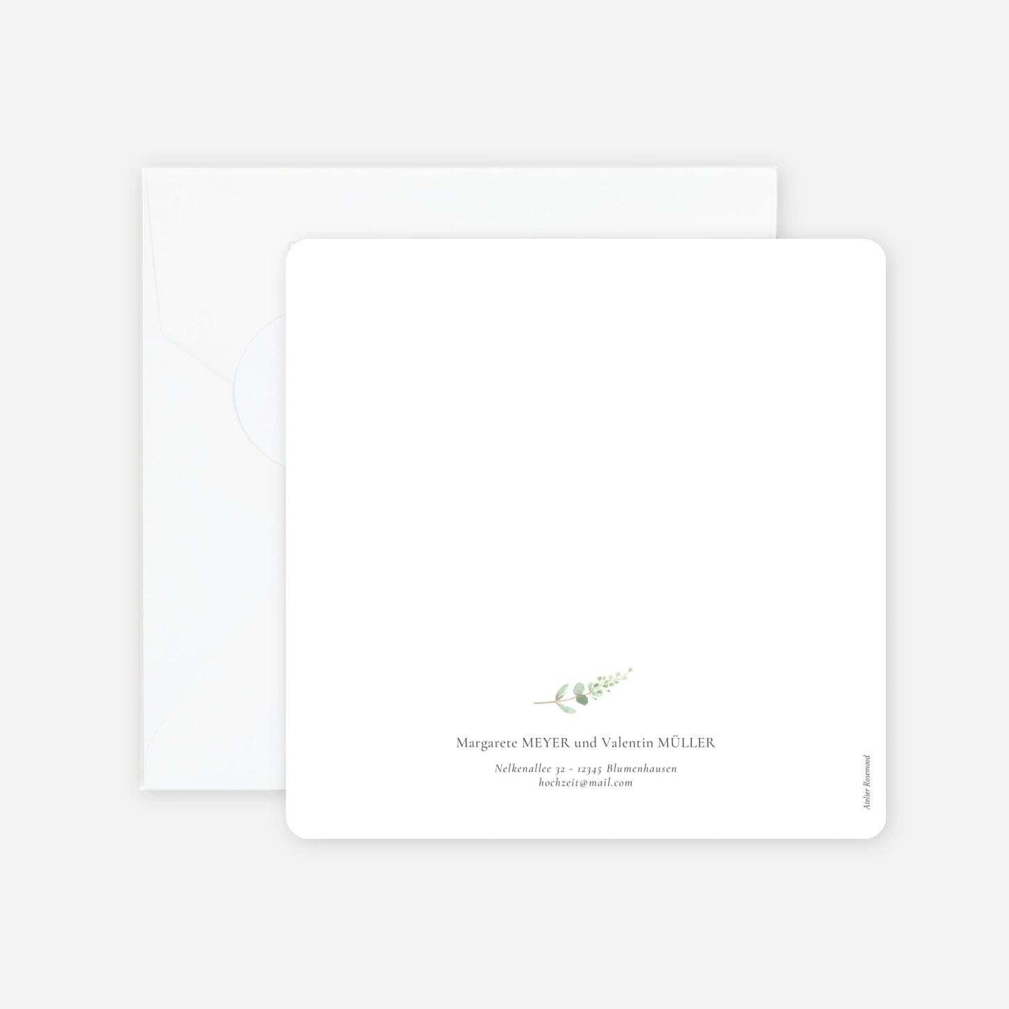 Hochzeitseinladung Eukalyptus Aquarell