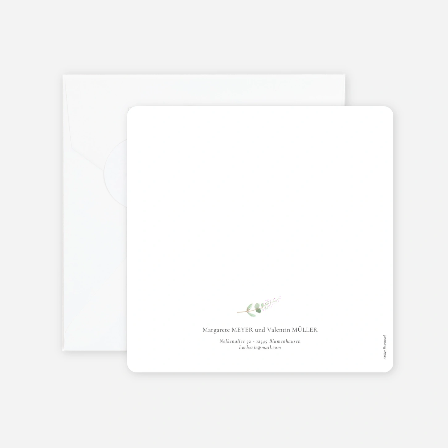 Hochzeitseinladung Eukalyptus Aquarell