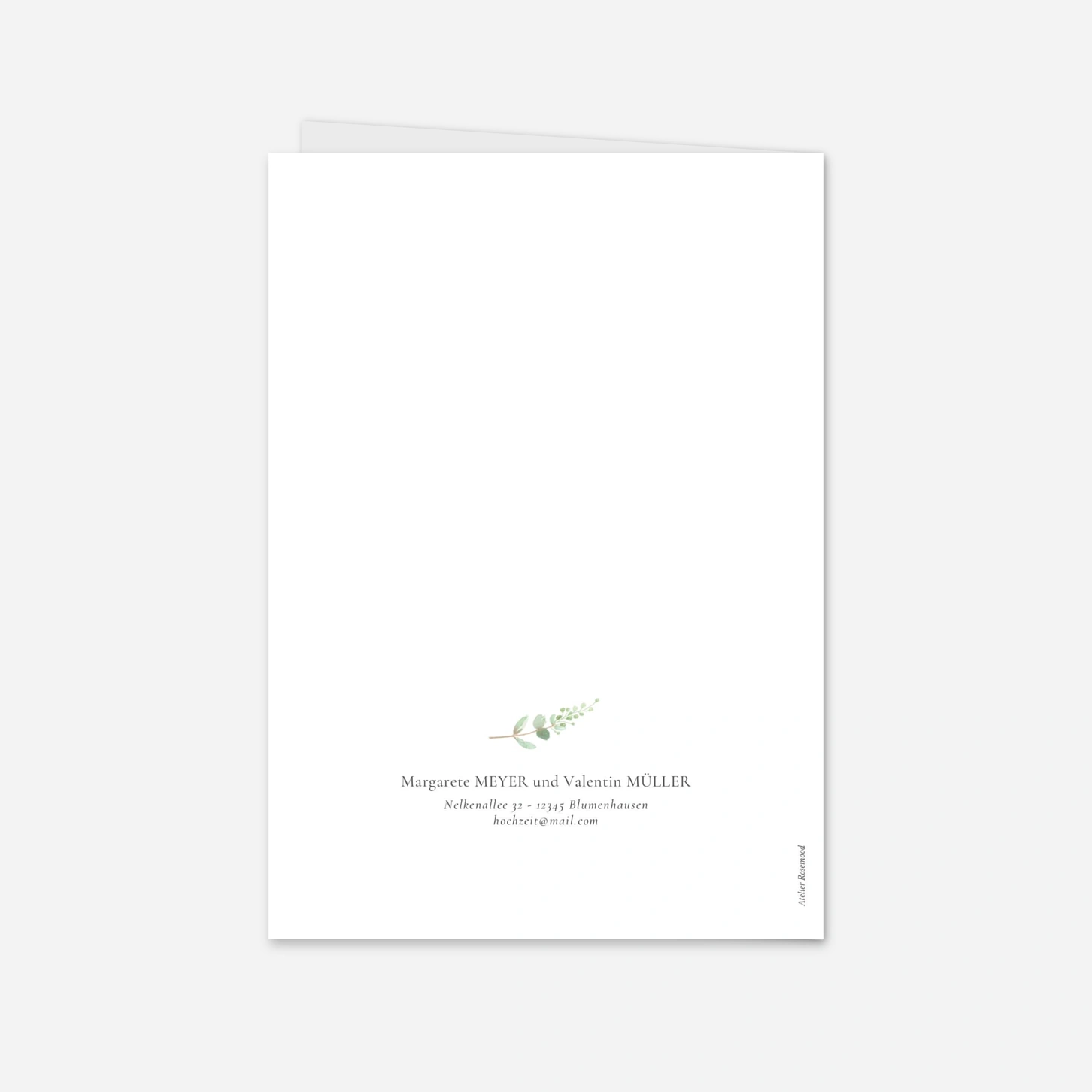 Hochzeitseinladung Eukalyptus Aquarell