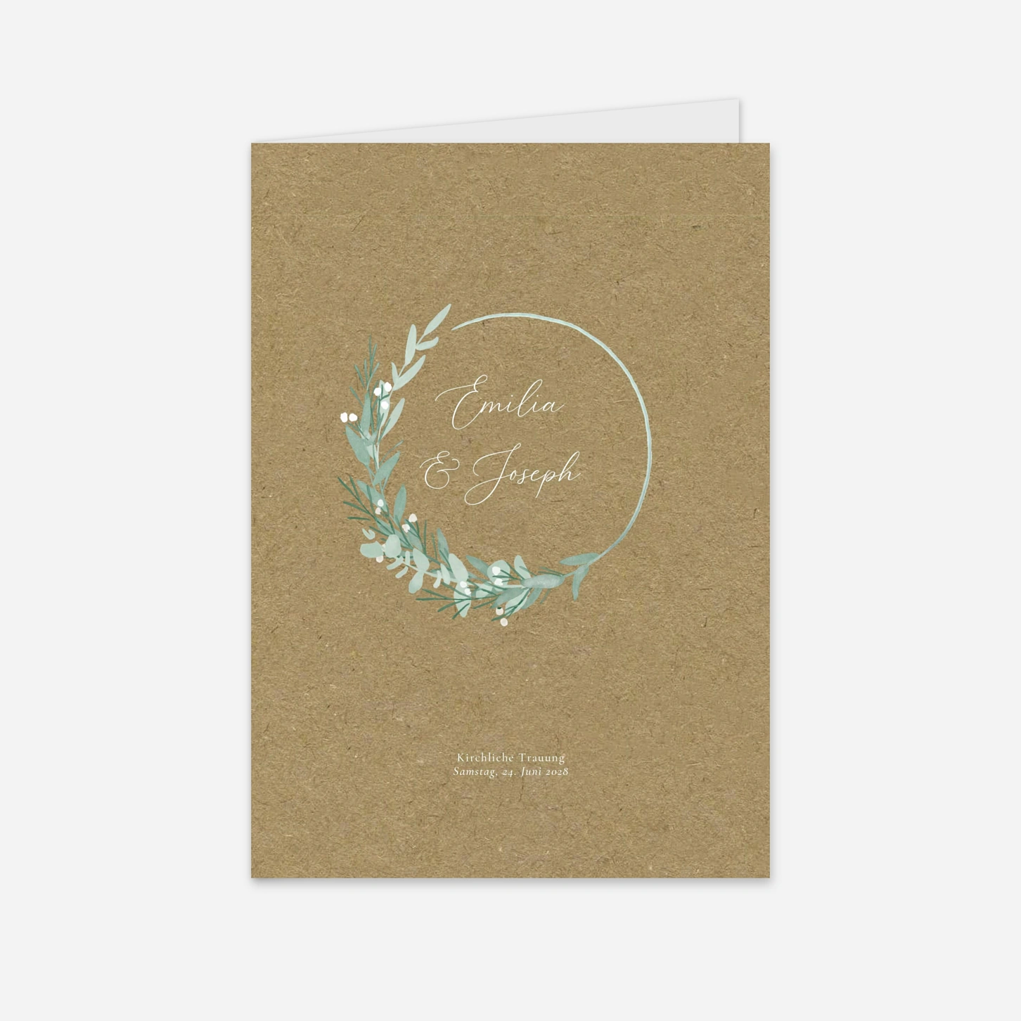 Kirchenheft Hochzeit Eukalyptuskranz