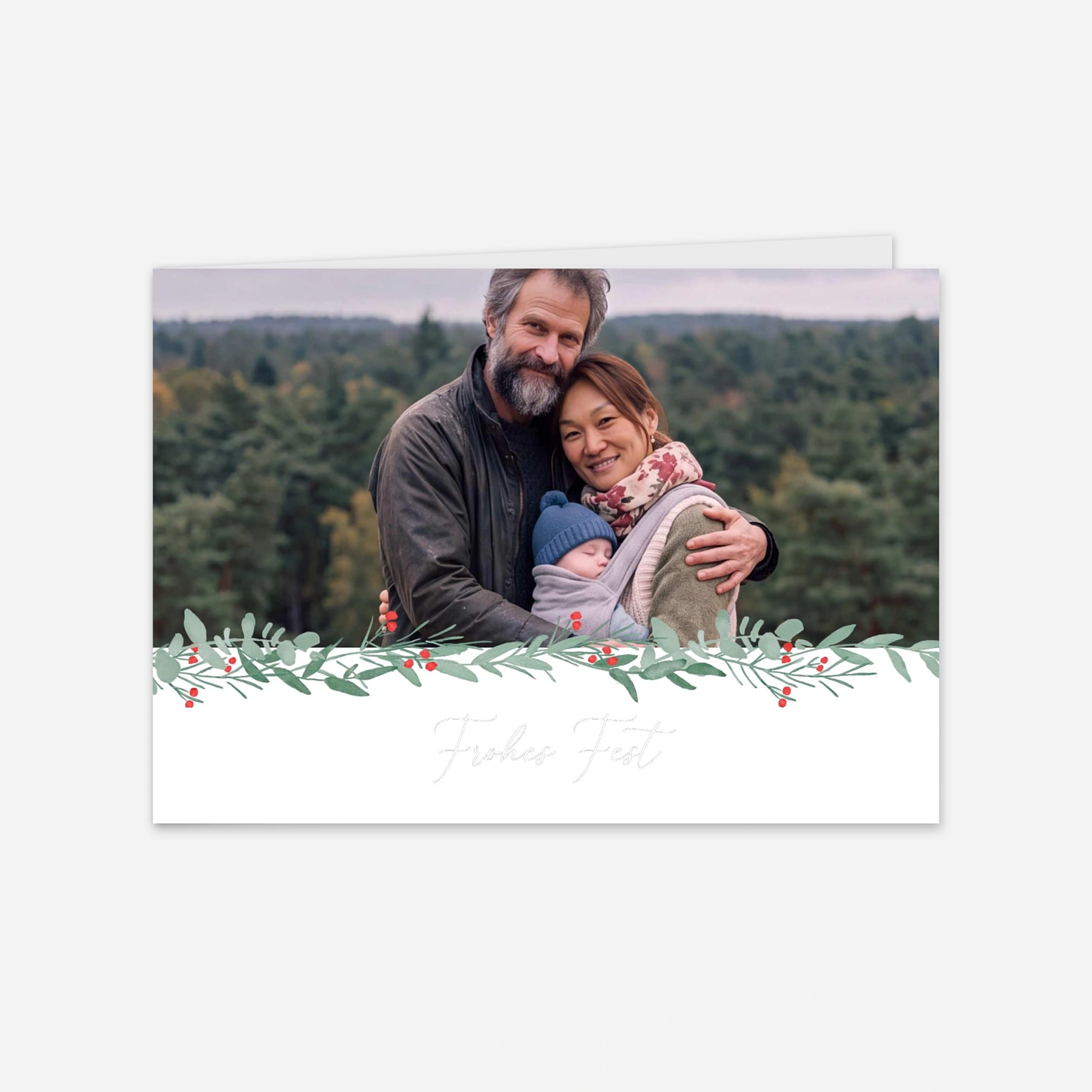 Weihnachtskarte Eukalyptuskranz