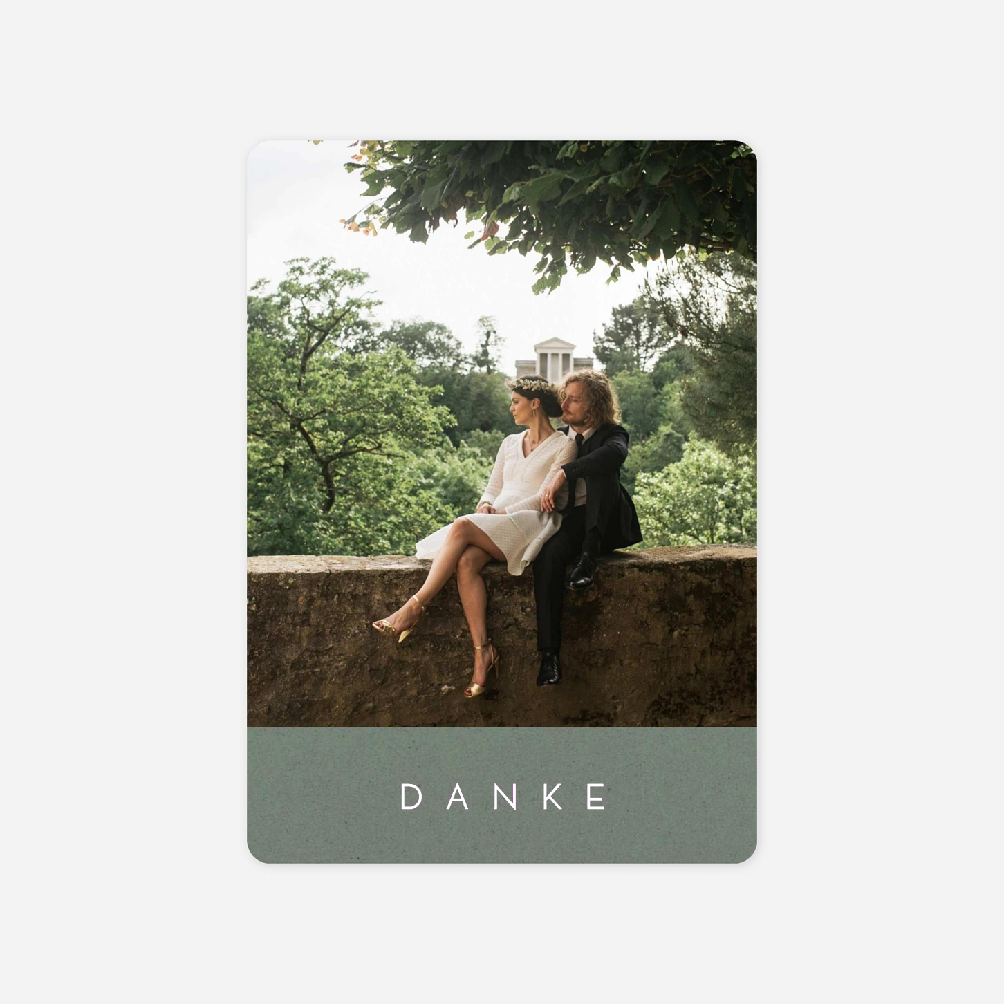 Dankeskarte Hochzeit Evergreen