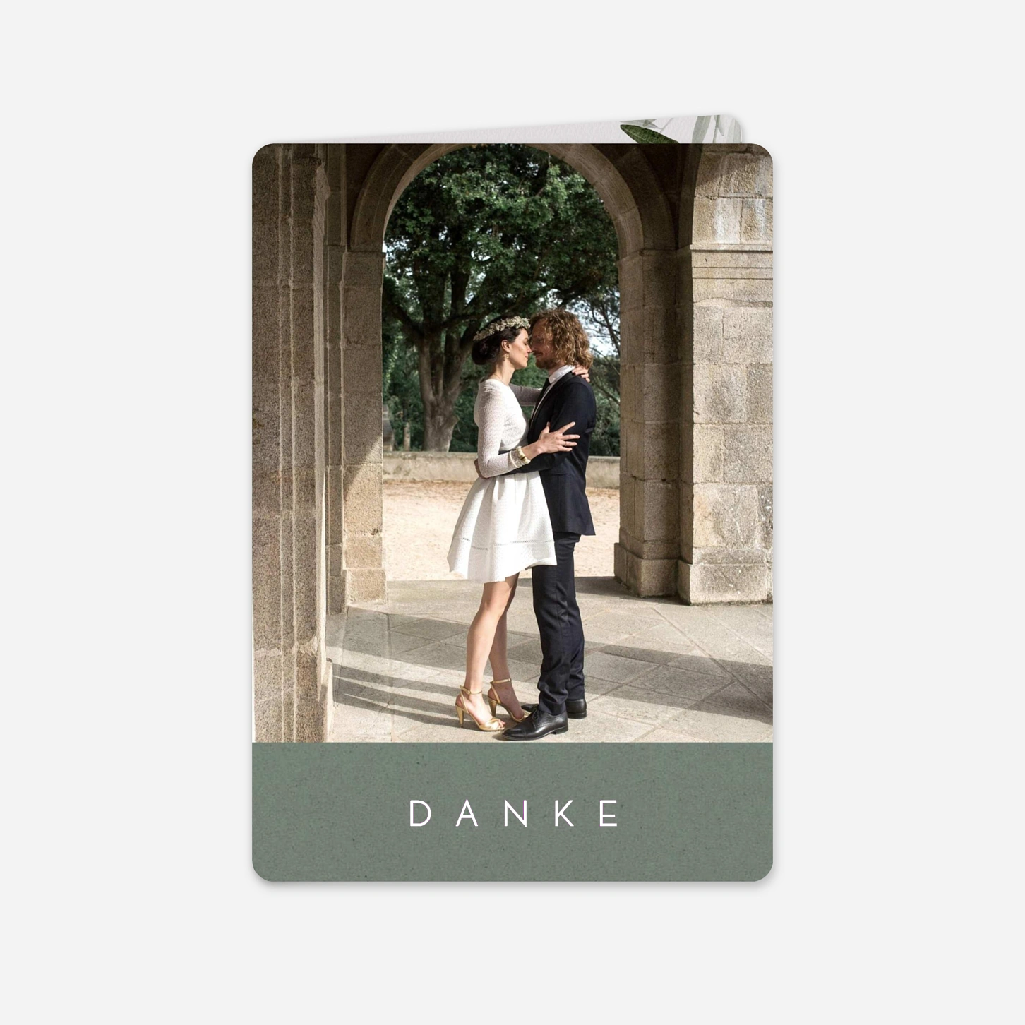 Dankeskarte Hochzeit Evergreen