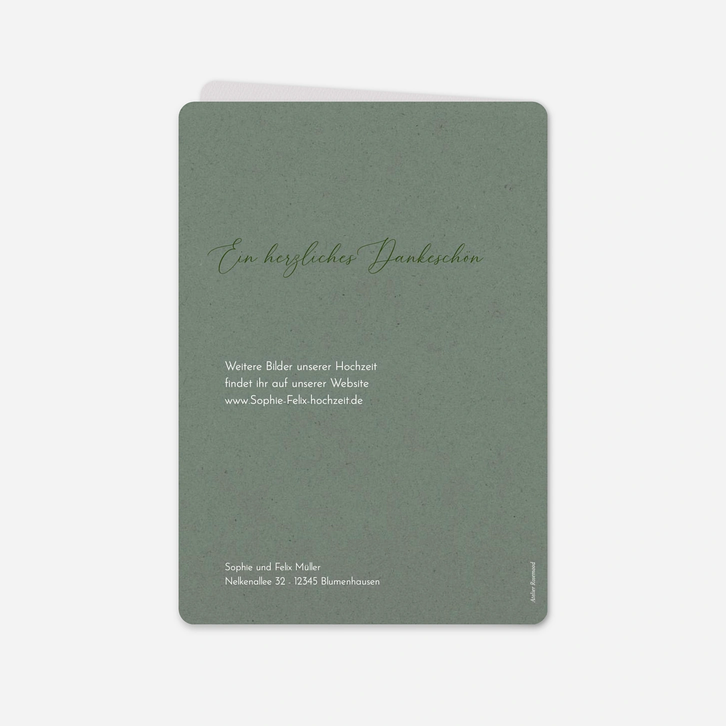 Dankeskarte Hochzeit Evergreen