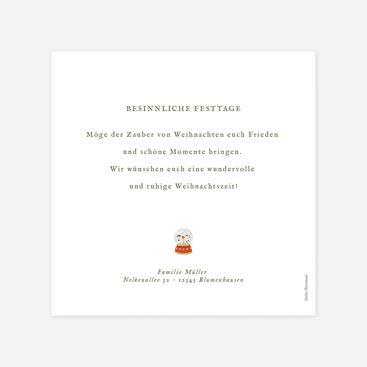 Weihnachtskarte Fest der Freude