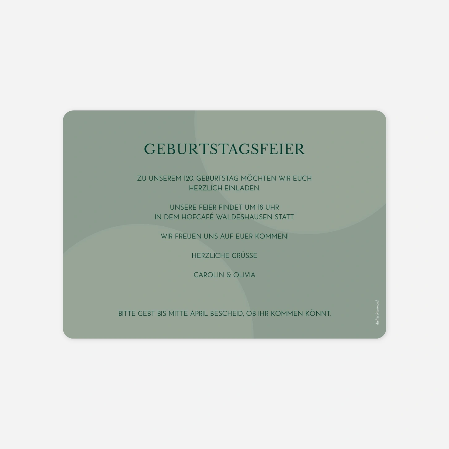Geburtstagseinladung Festlicher Einklang