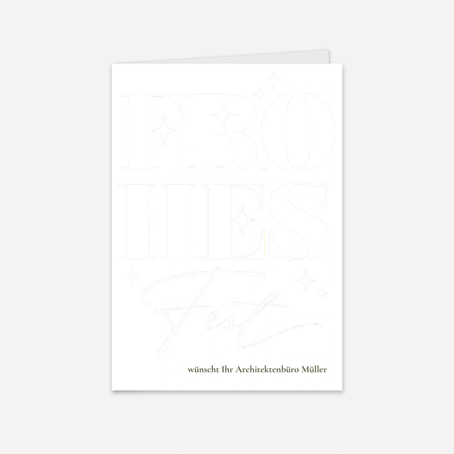 Geschäftliche Weihnachtskarte Festliche Lettern