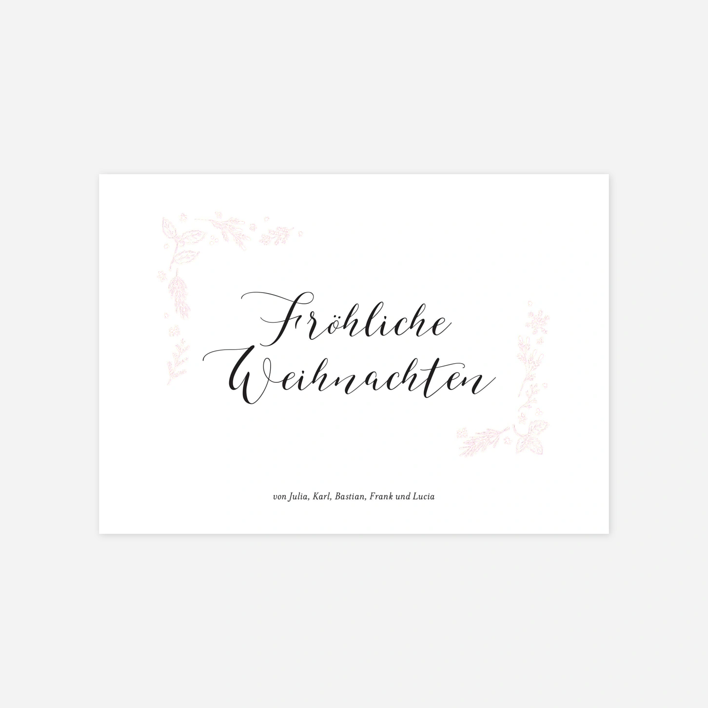 Weihnachtskarte Festliches Ornament Gold