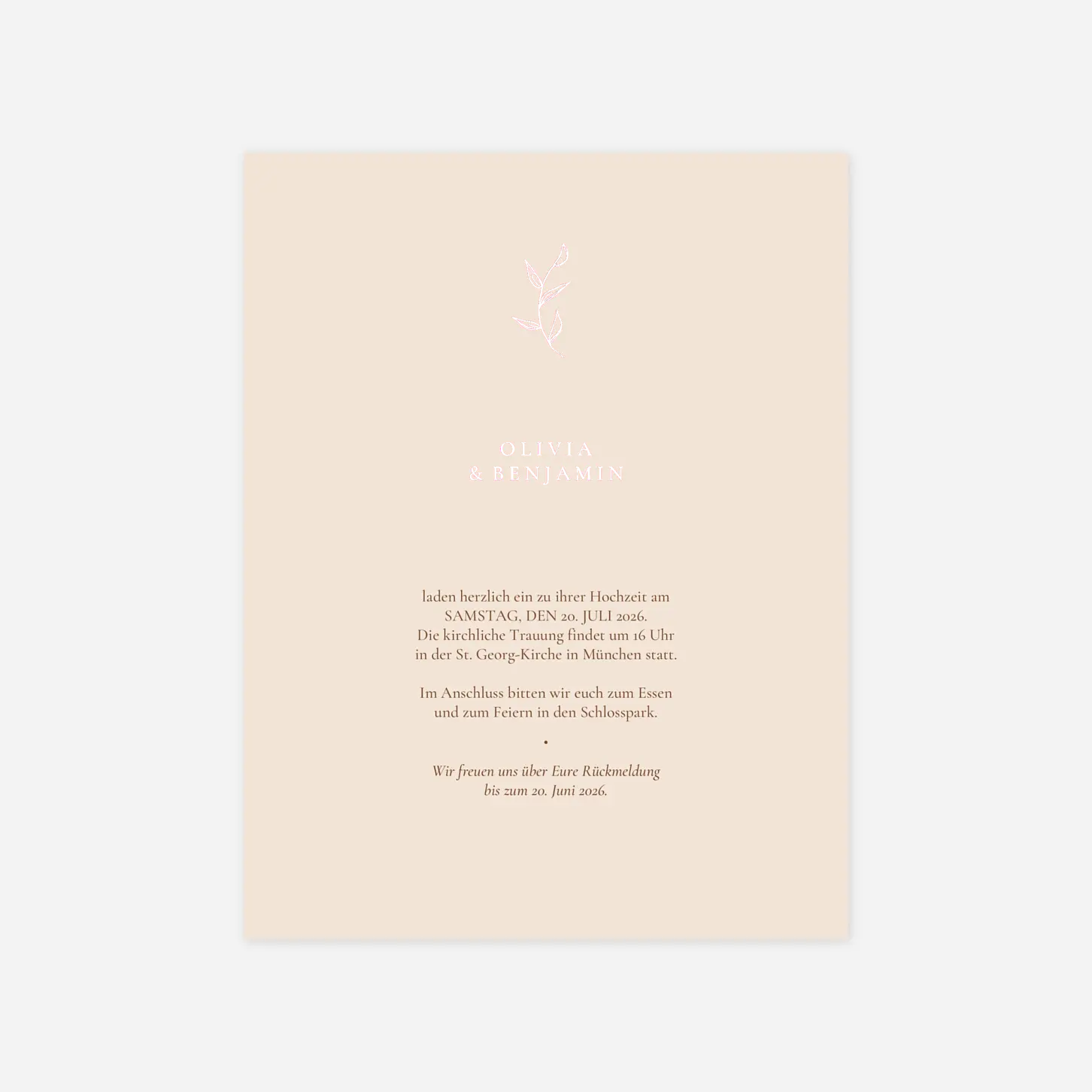 Hochzeitseinladung Festlicher Zweig