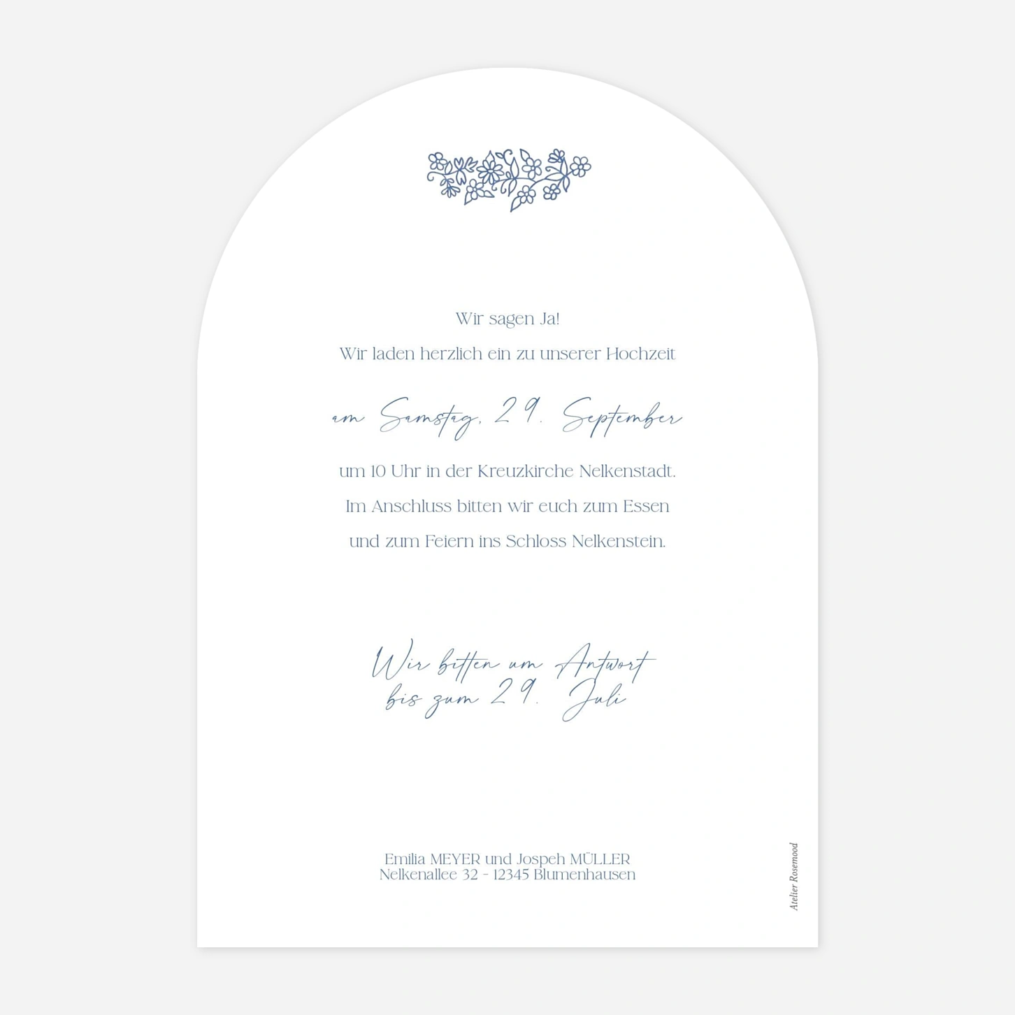 Hochzeitseinladung Florale Eleganz