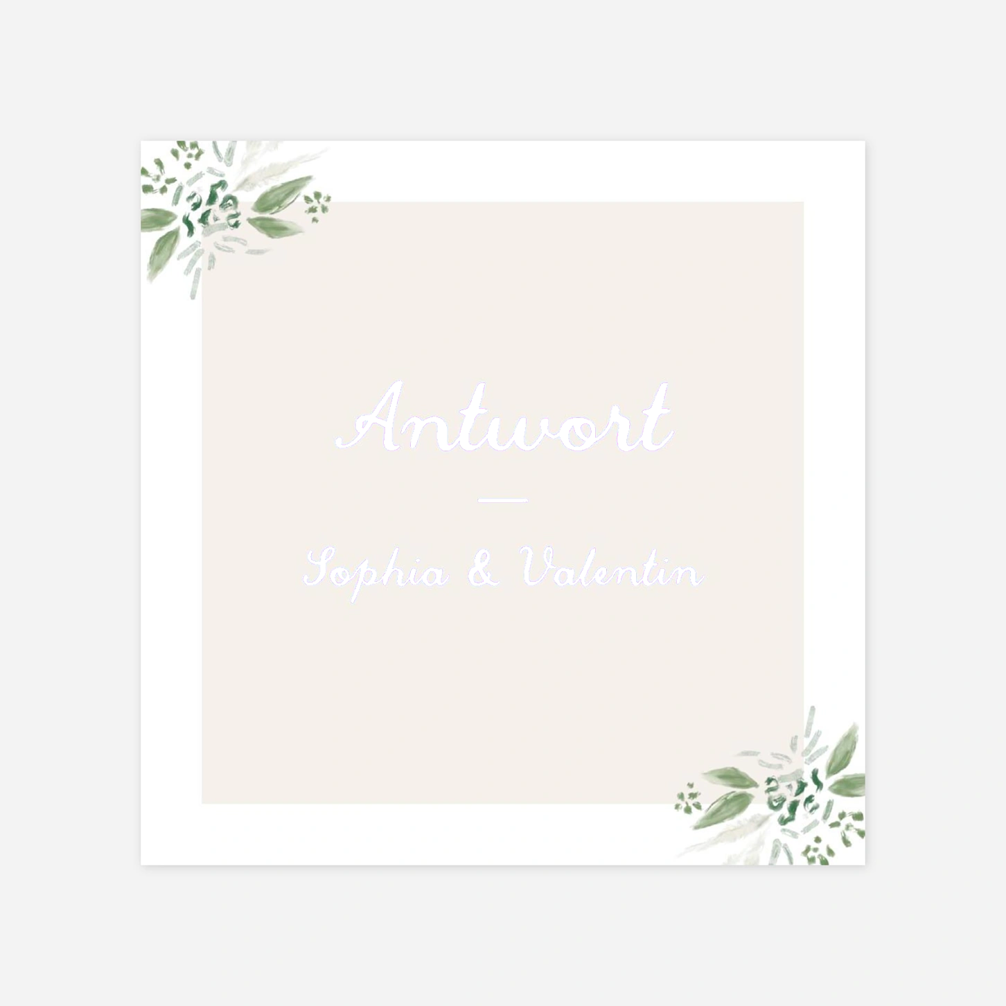 Antwortkarte Hochzeit Florale Initialien