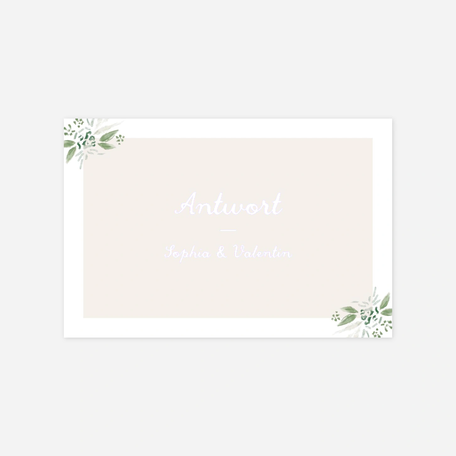 Antwortkarte Hochzeit Florale Initialien