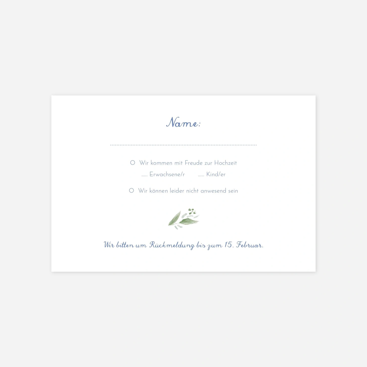Antwortkarte Hochzeit Florale Initialien