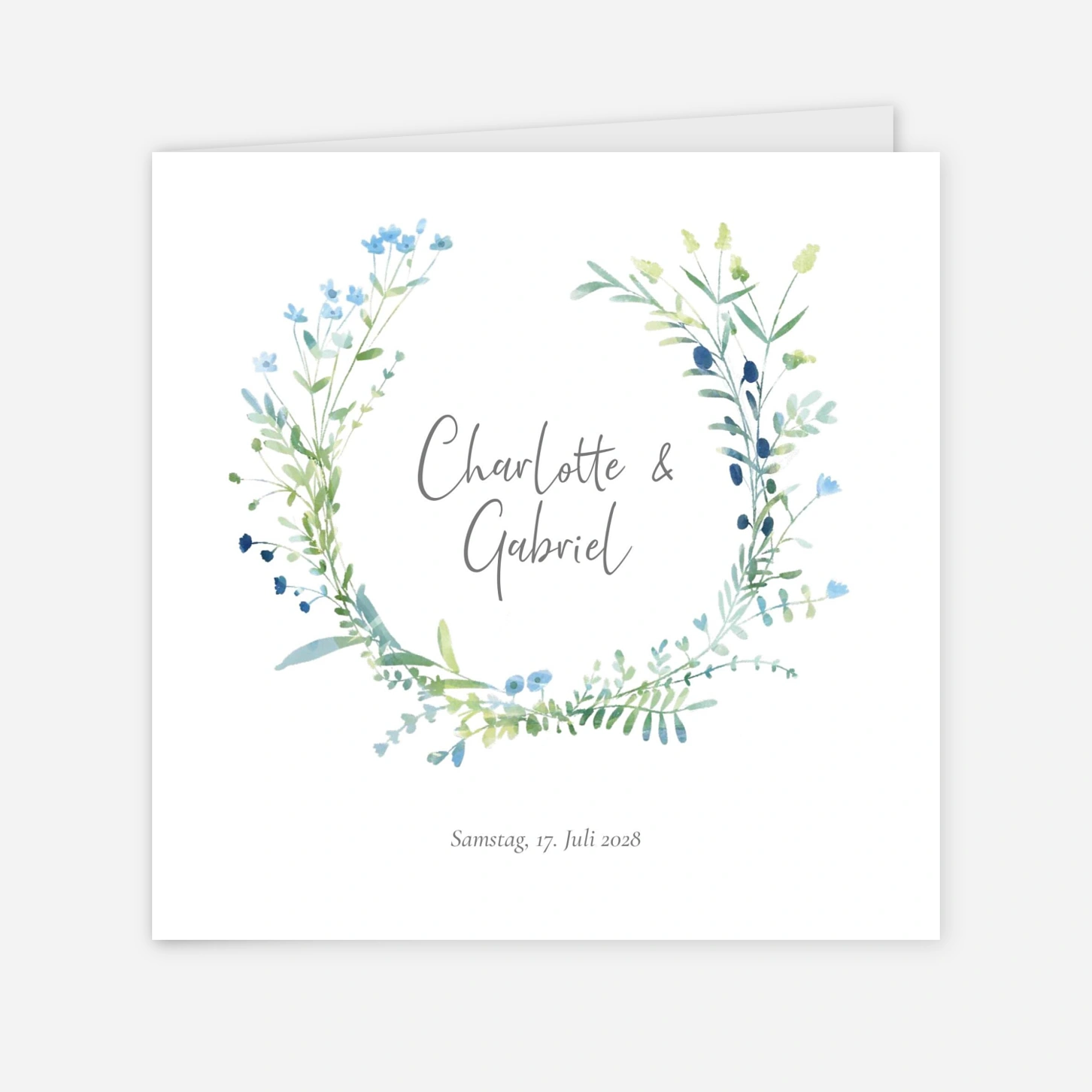 Hochzeitseinladung Floraler Kranz