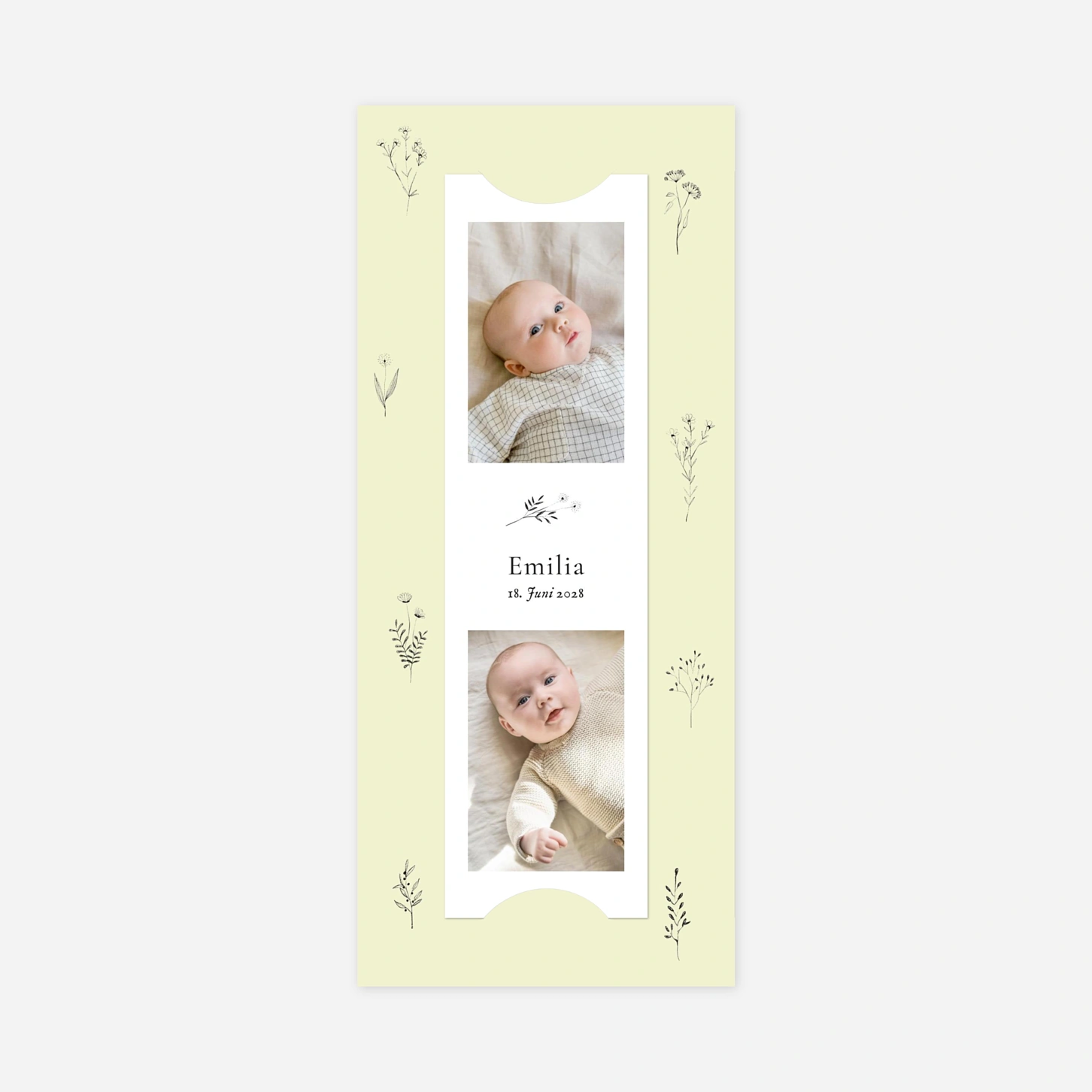 Geburtskarte Floral Minimal