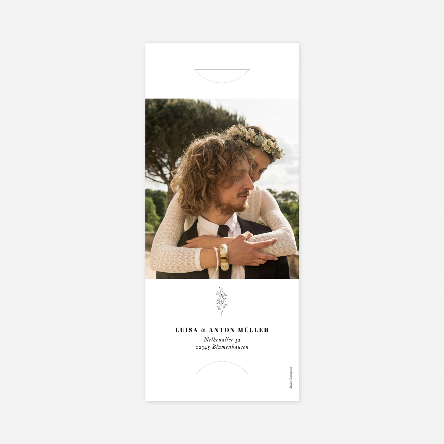 Dankeskarte Hochzeit Floral Minimal