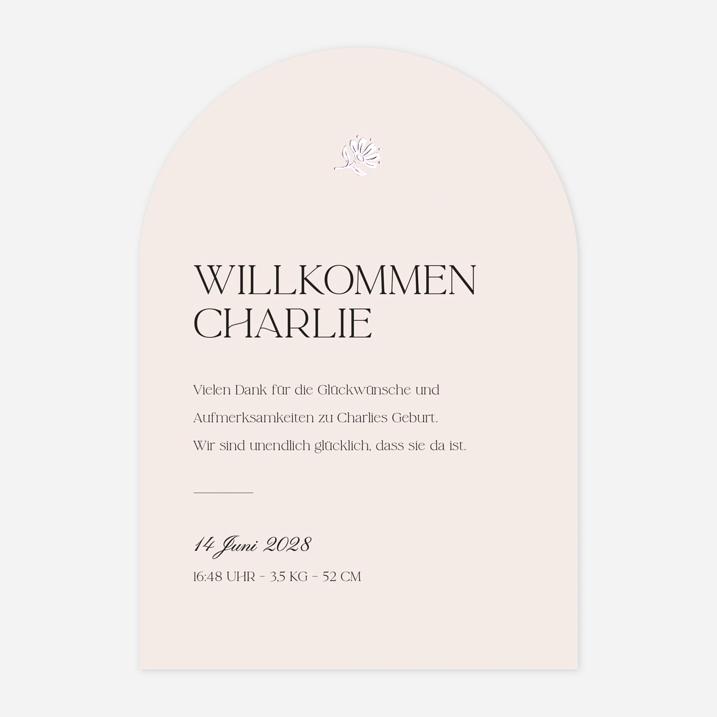 Geburtskarte Fleur minimale