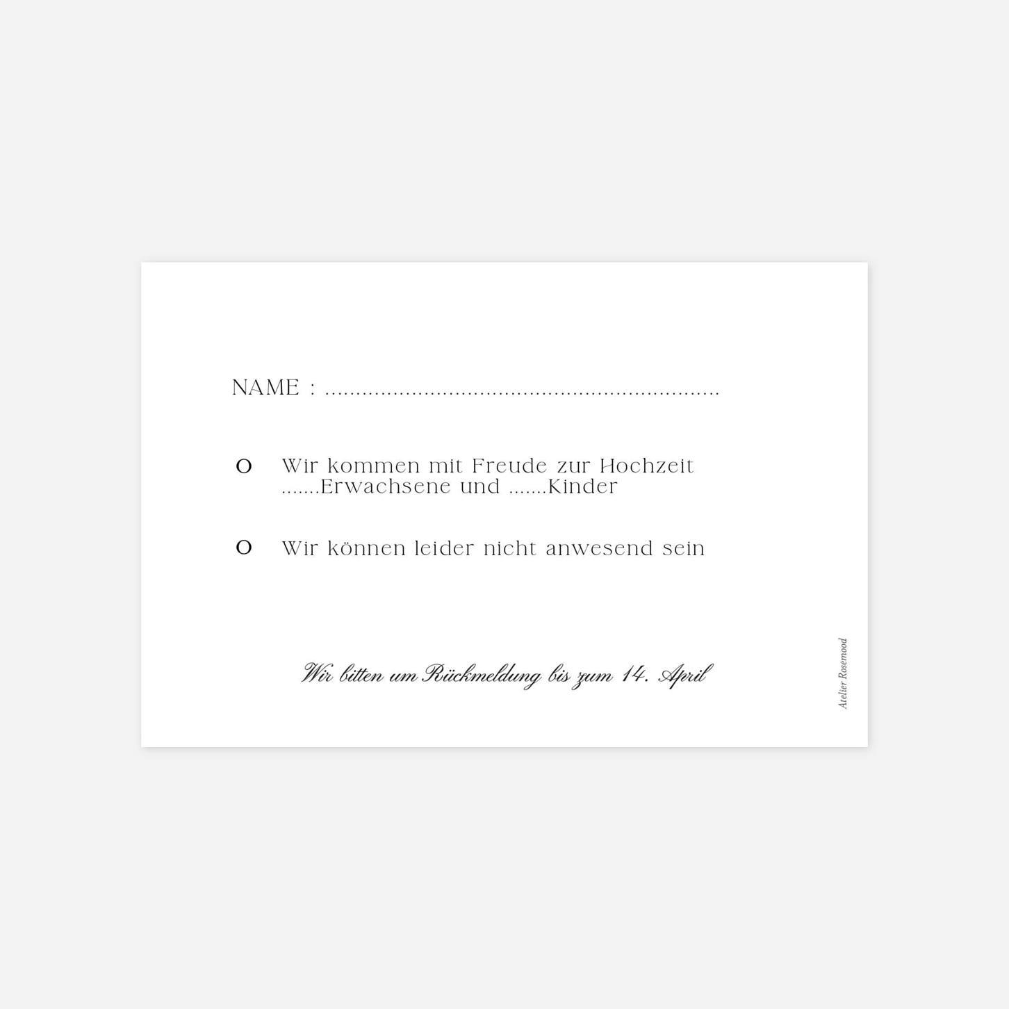 Antwortkarte Hochzeit Fleur minimale