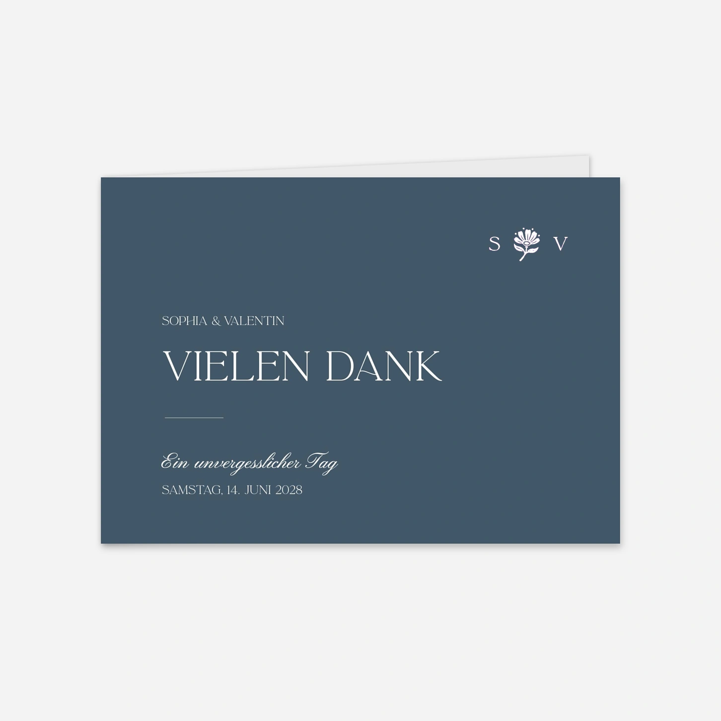 Dankeskarte Hochzeit Fleur minimale