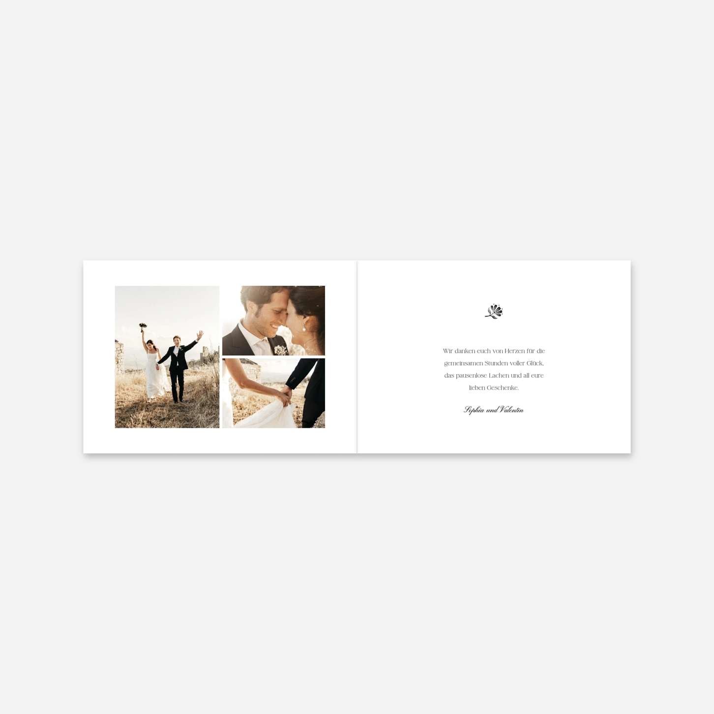 Dankeskarte Hochzeit Fleur minimale