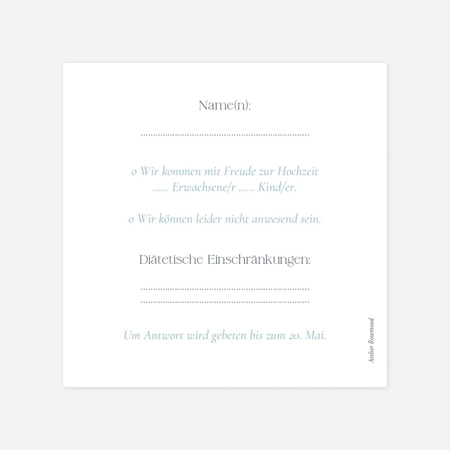 Antwortkarte Hochzeit Floronne