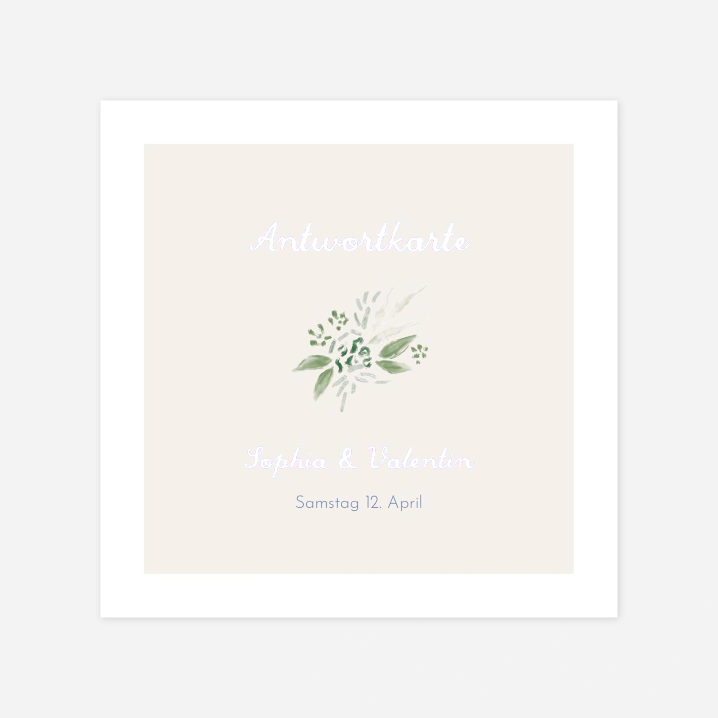 Antwortkarte Hochzeit Florales Portrait