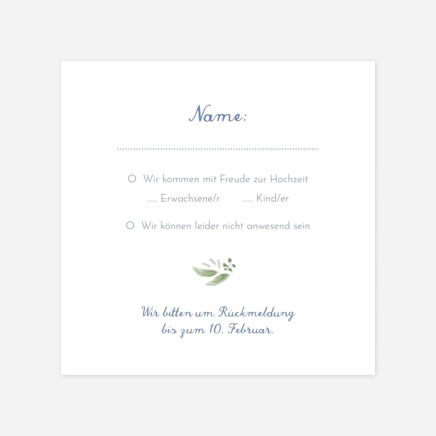 Antwortkarte Hochzeit Florales Portrait