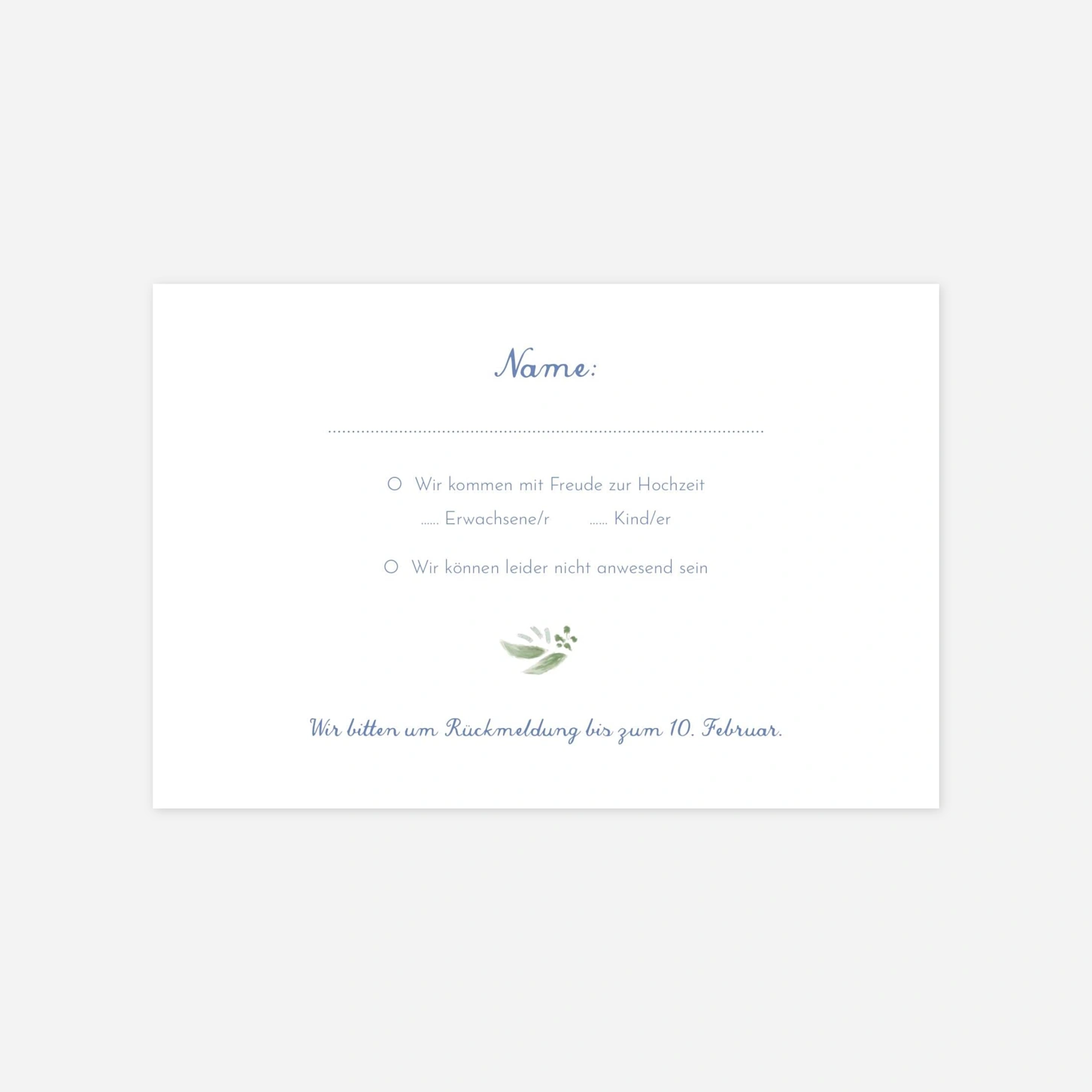 Antwortkarte Hochzeit Florales Portrait