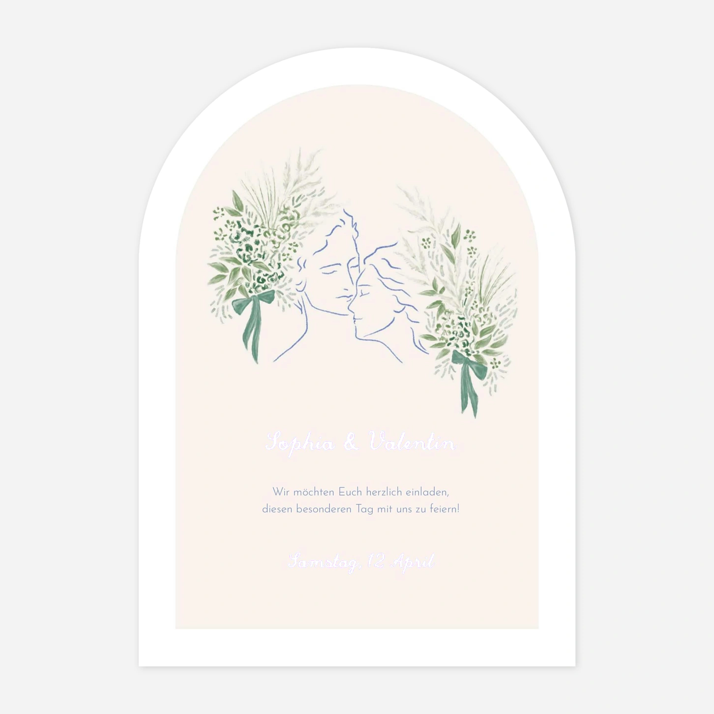 Hochzeitseinladung Florales Portrait