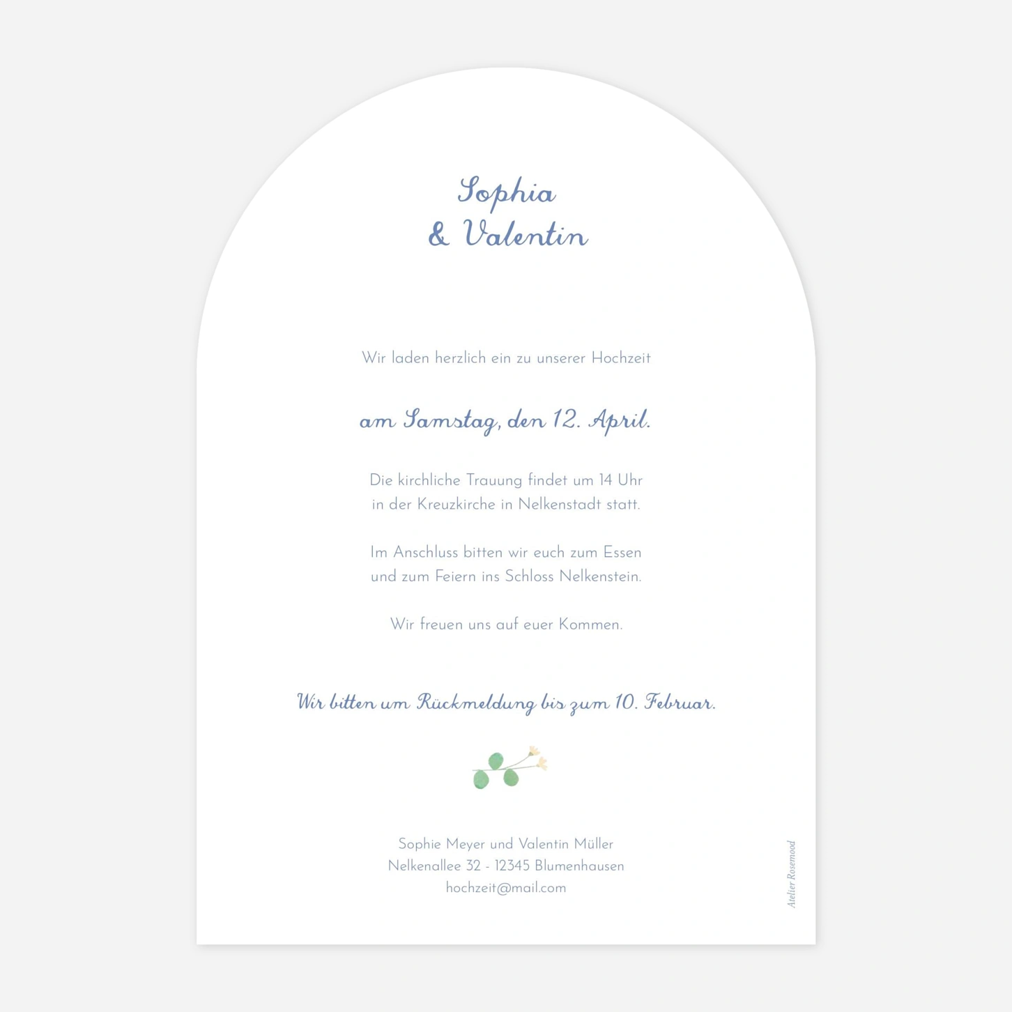 Hochzeitseinladung Florales Portrait