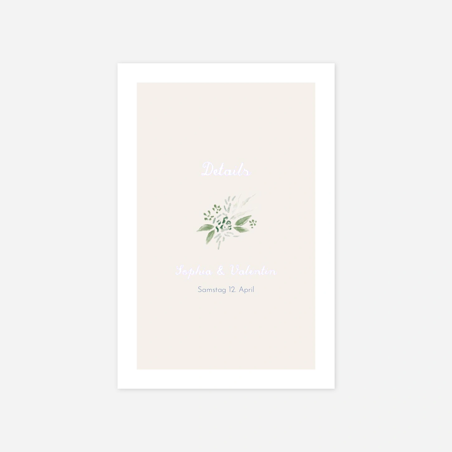 Hochzeit Mini-Einladungskarte Florales Portrait
