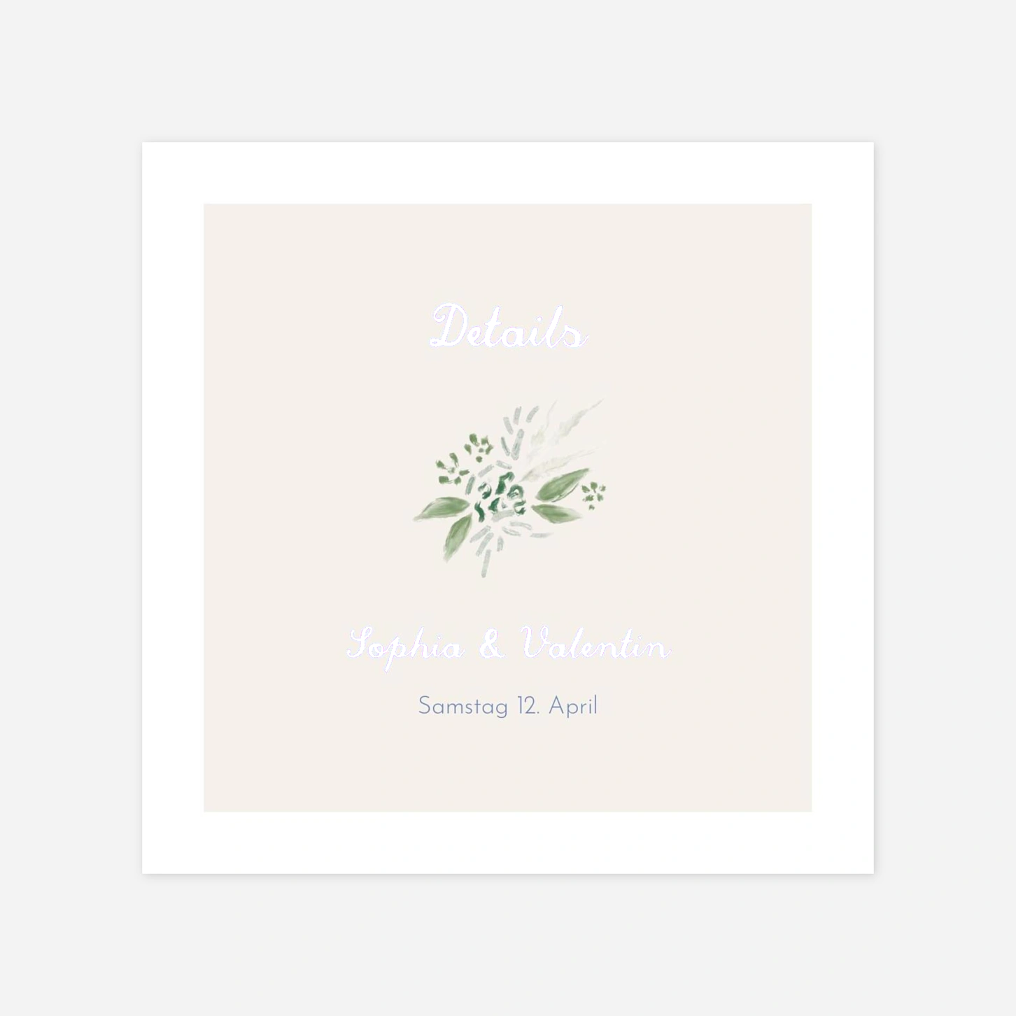 Hochzeit Mini-Einladungskarte Florales Portrait