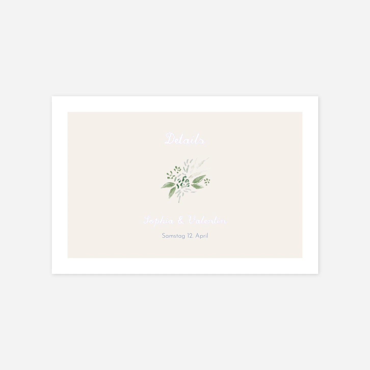 Hochzeit Mini-Einladungskarte Florales Portrait