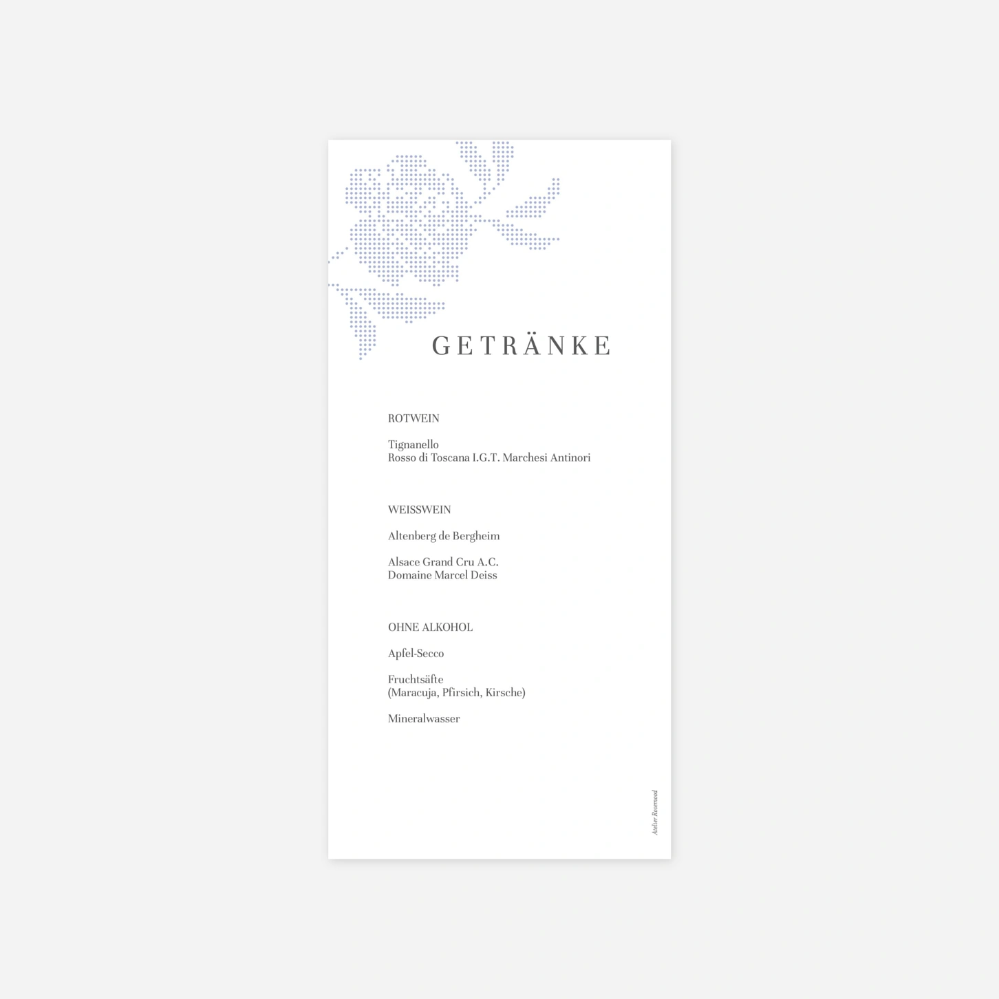 Menükarte Hochzeit Floral sigilism