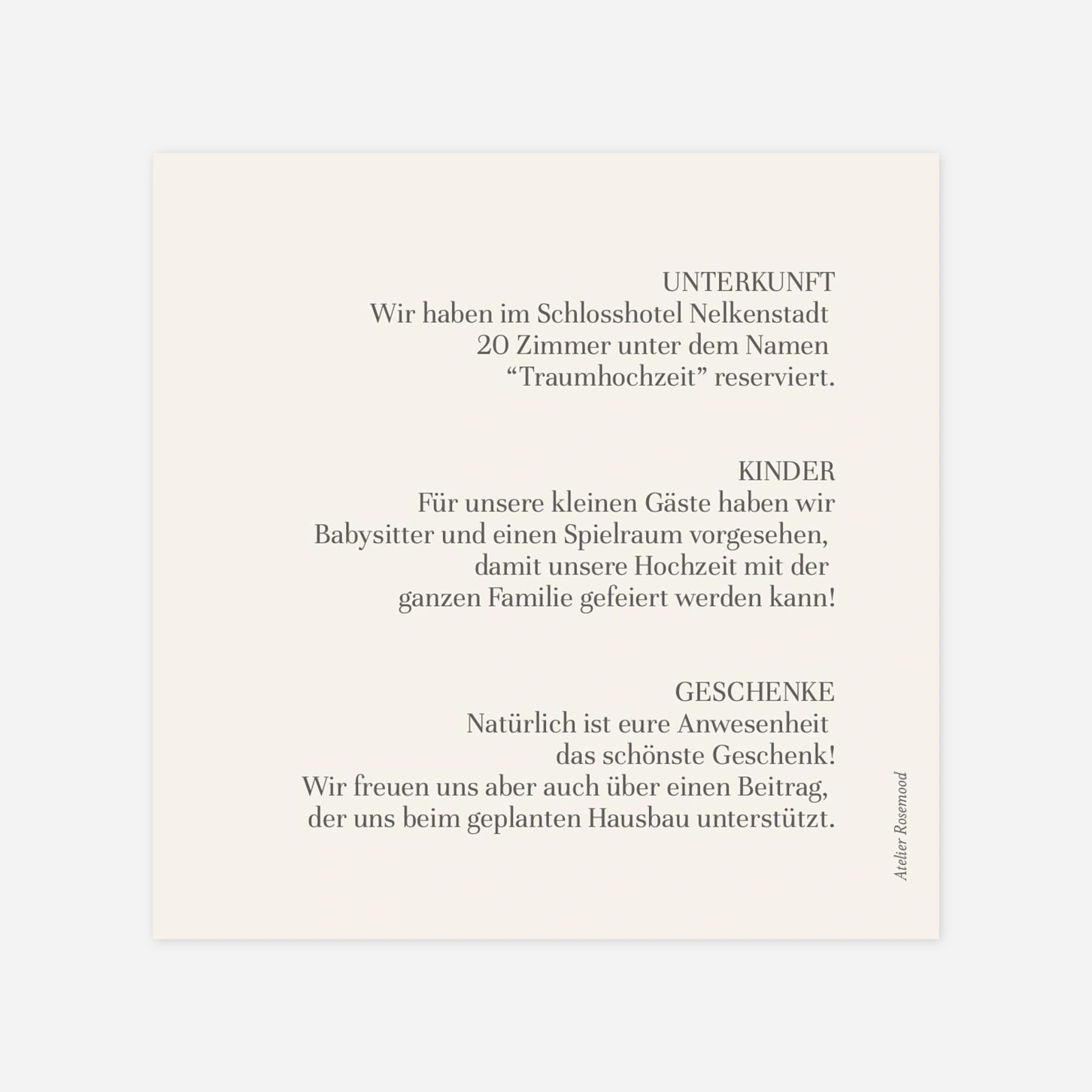 Hochzeit Mini-Einladungskarte Floral sigilism
