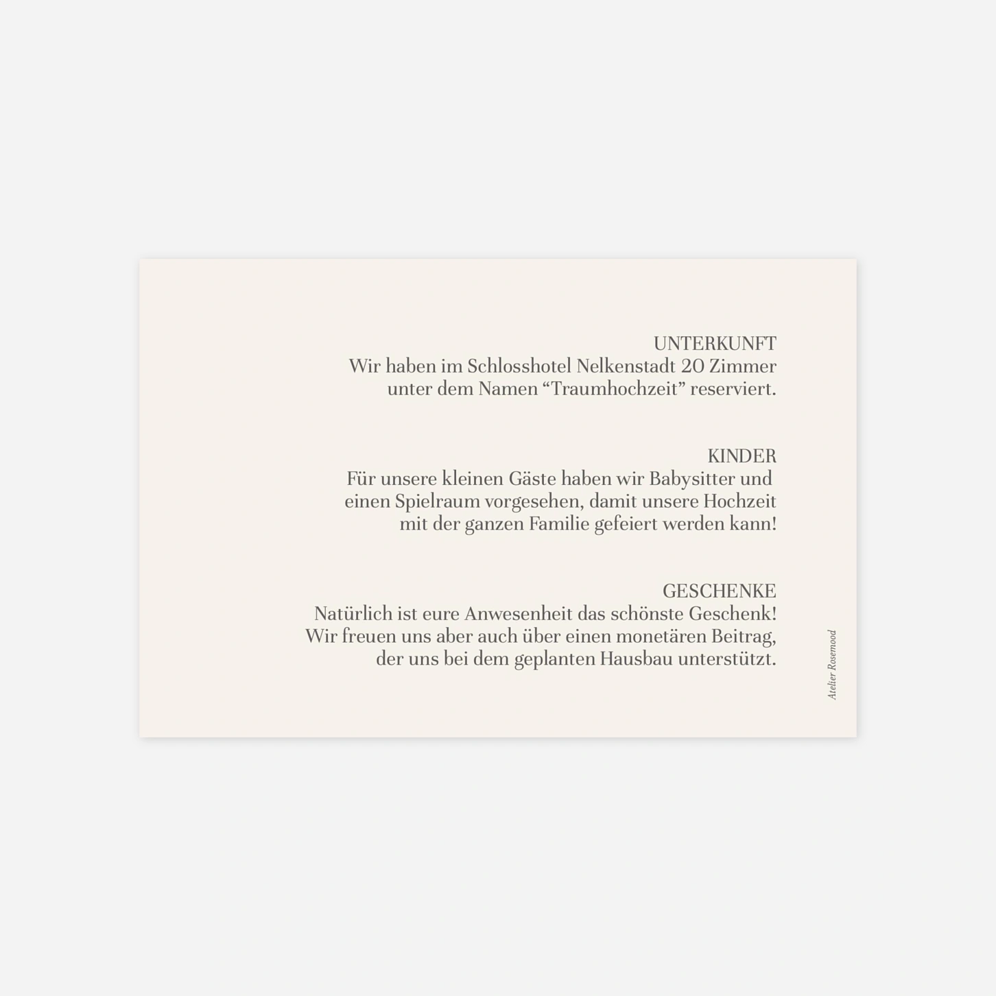 Hochzeit Mini-Einladungskarte Floral sigilism