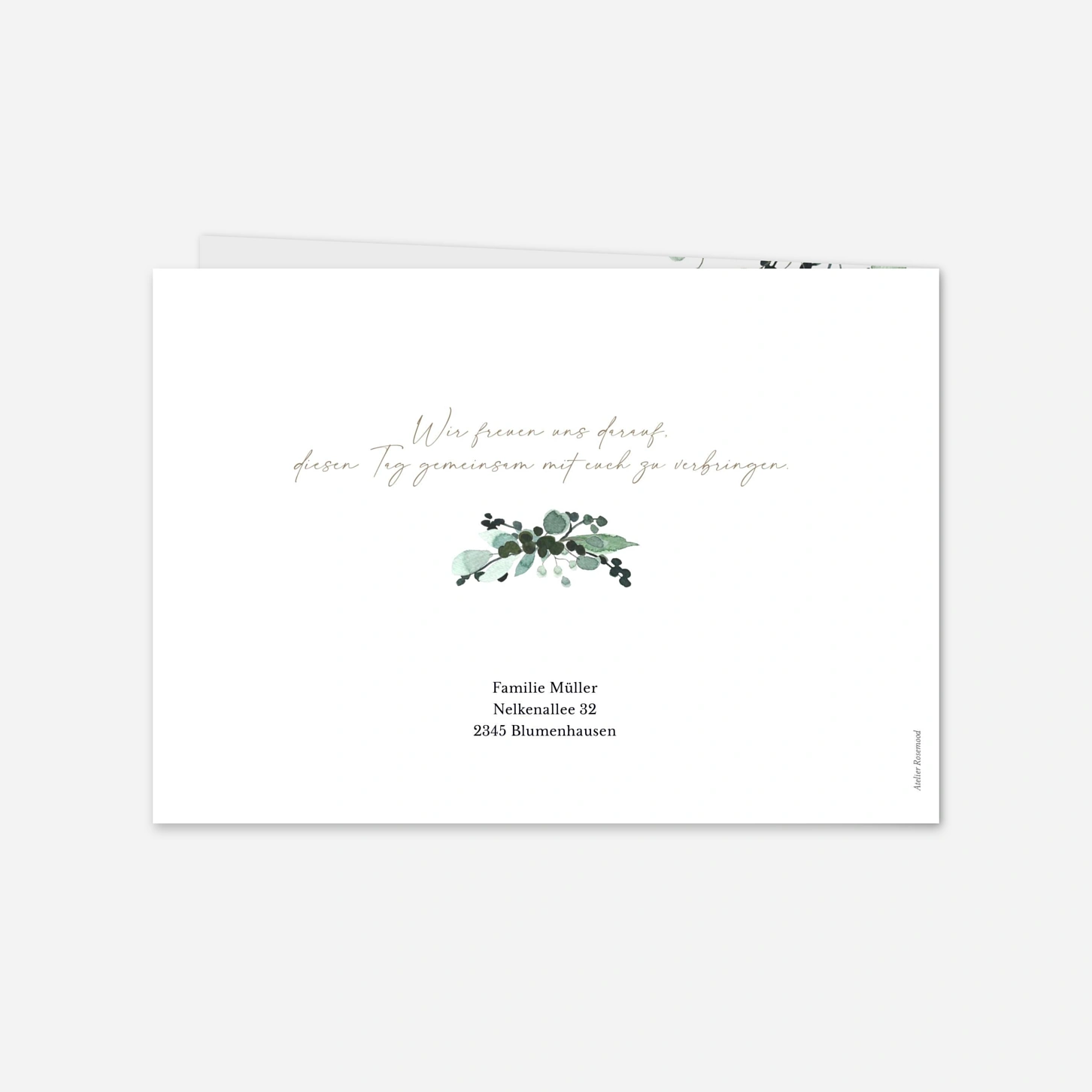 Kommunionseinladung Blattkranz