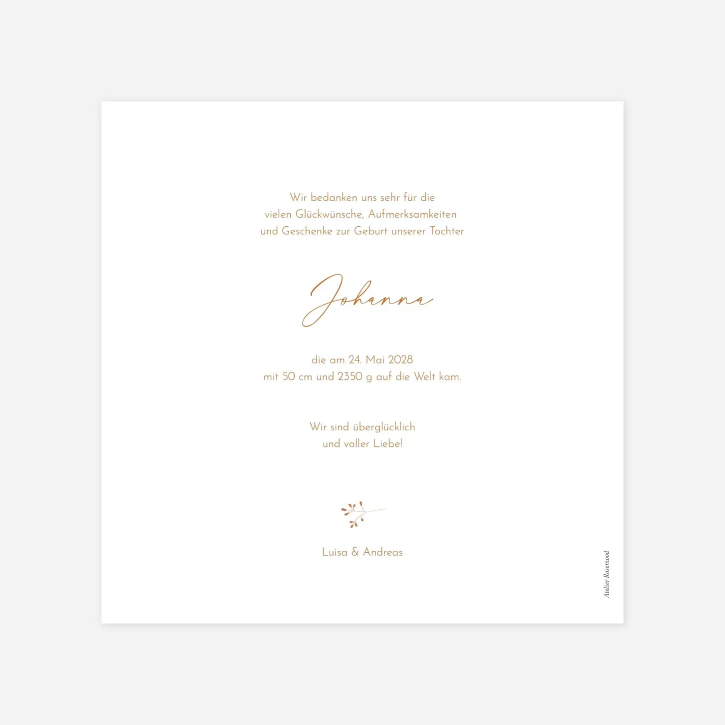 Geburtskarte Federspiel