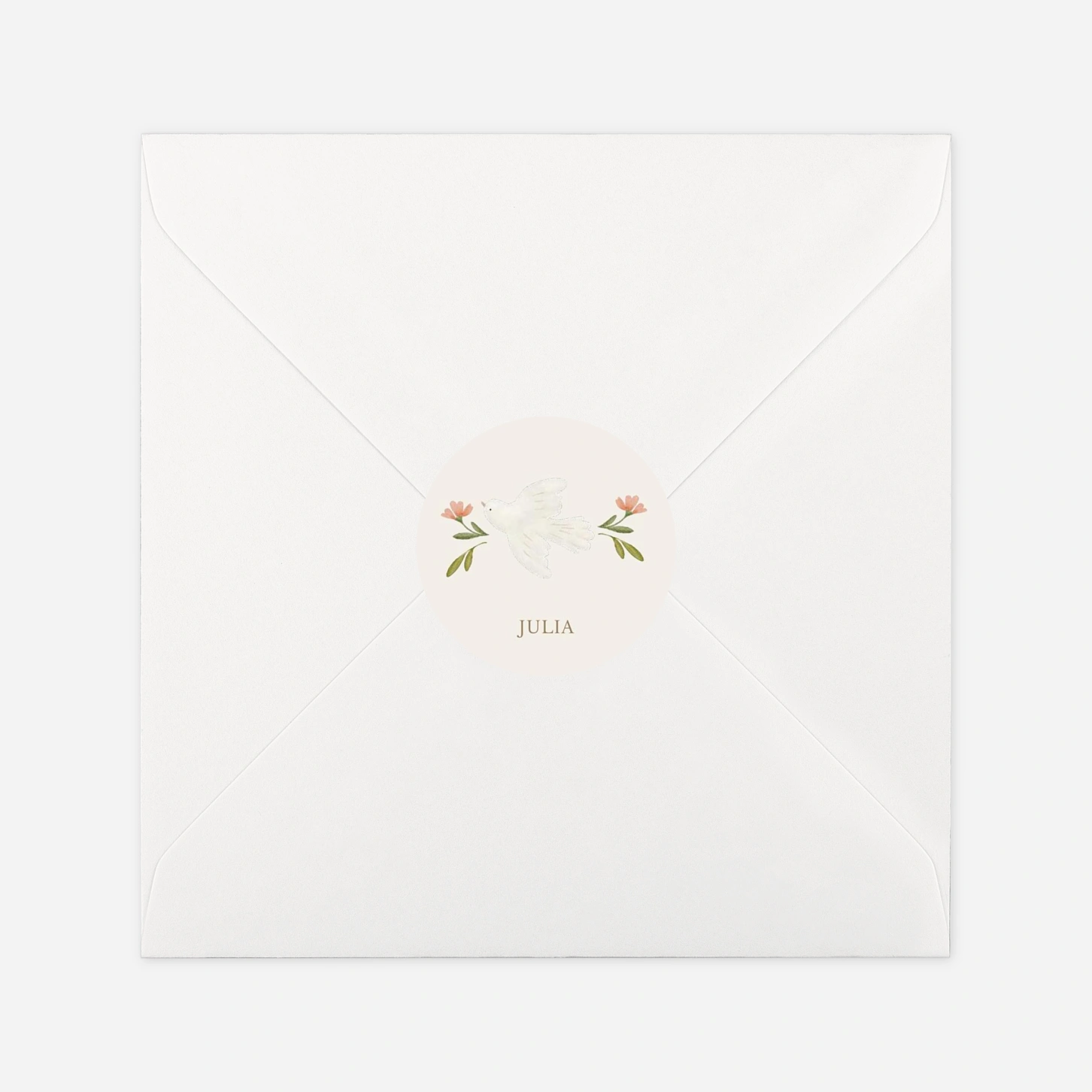 Aufkleber Taufe Frühlingstaube